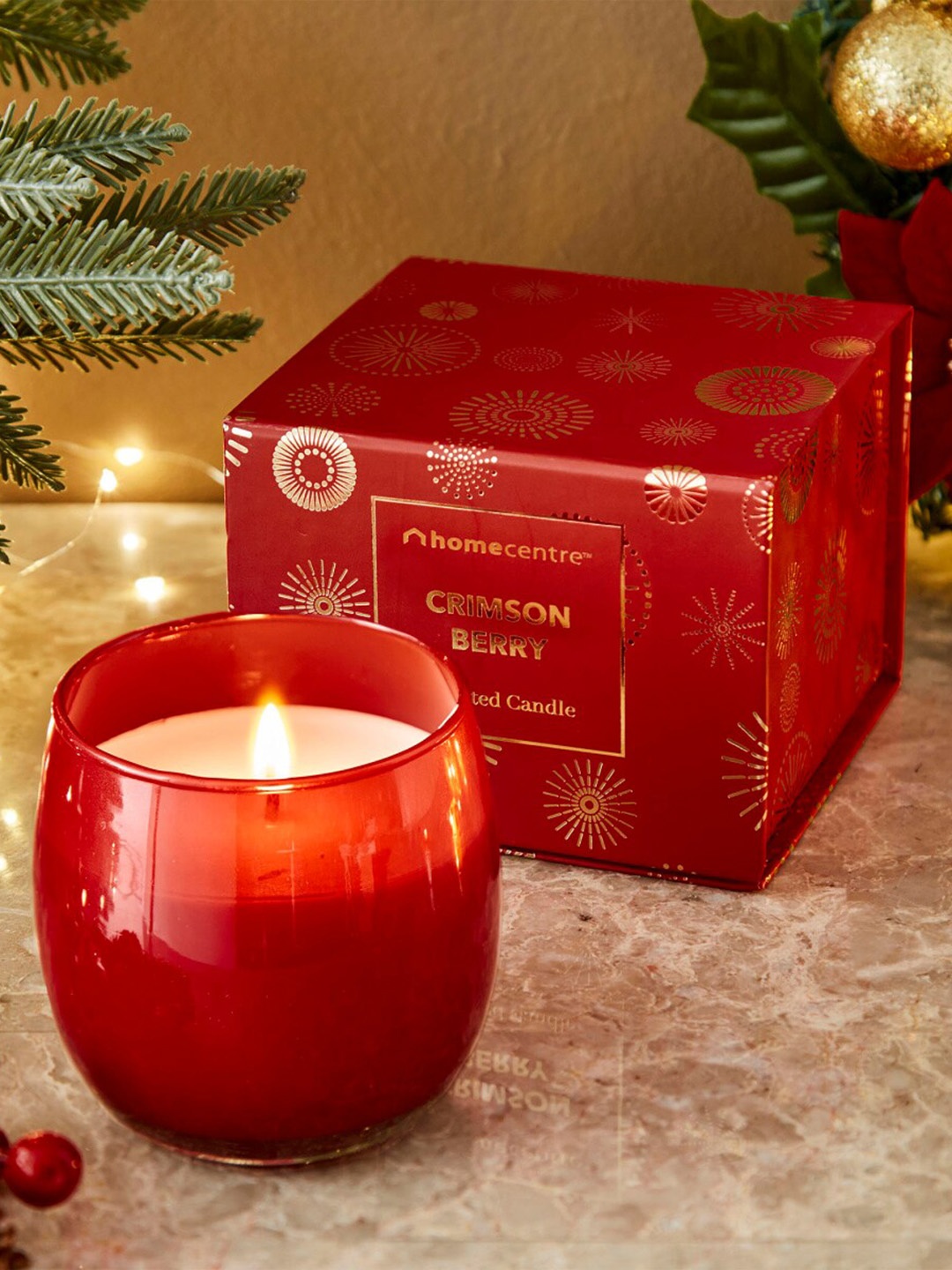 

Home Centre Crimson Berry Scented Jar Candle, Red