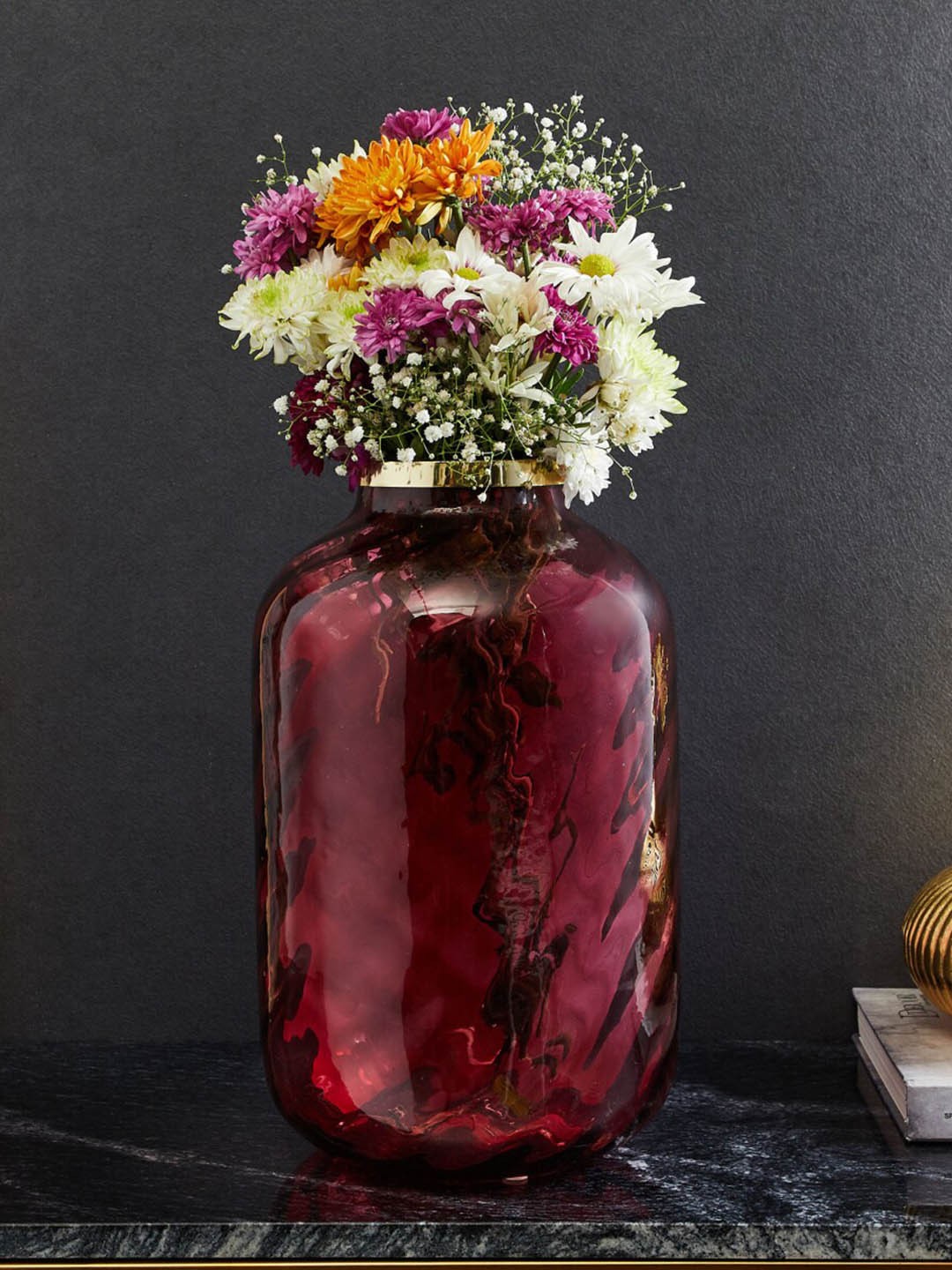 

Home Centre Gold Rush Pink Textured Swirl Cylindrical Vase
