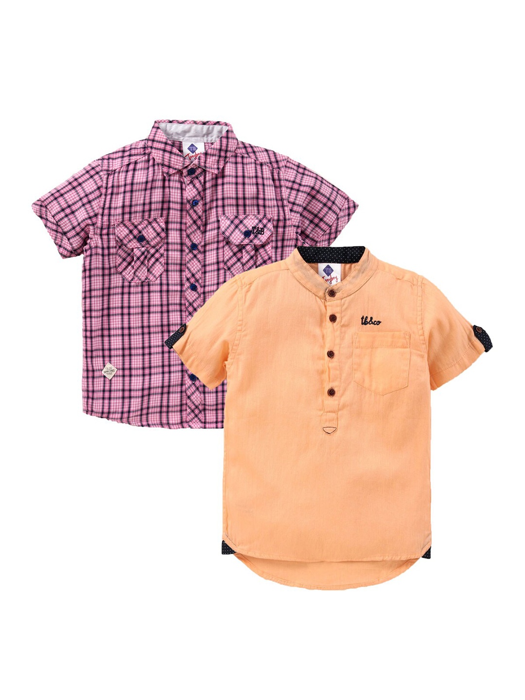 

TONYBOY Boys Classic Checked Casual Cotton Shirt, Purple