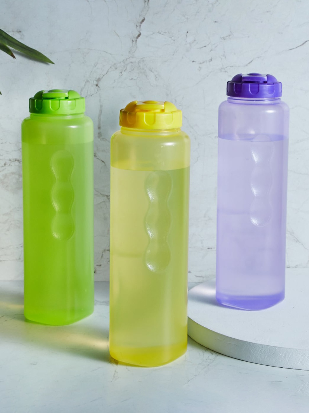 

Home Centre Adalyn Set Of 3 Textured Water Bottle 1 L Each, Green