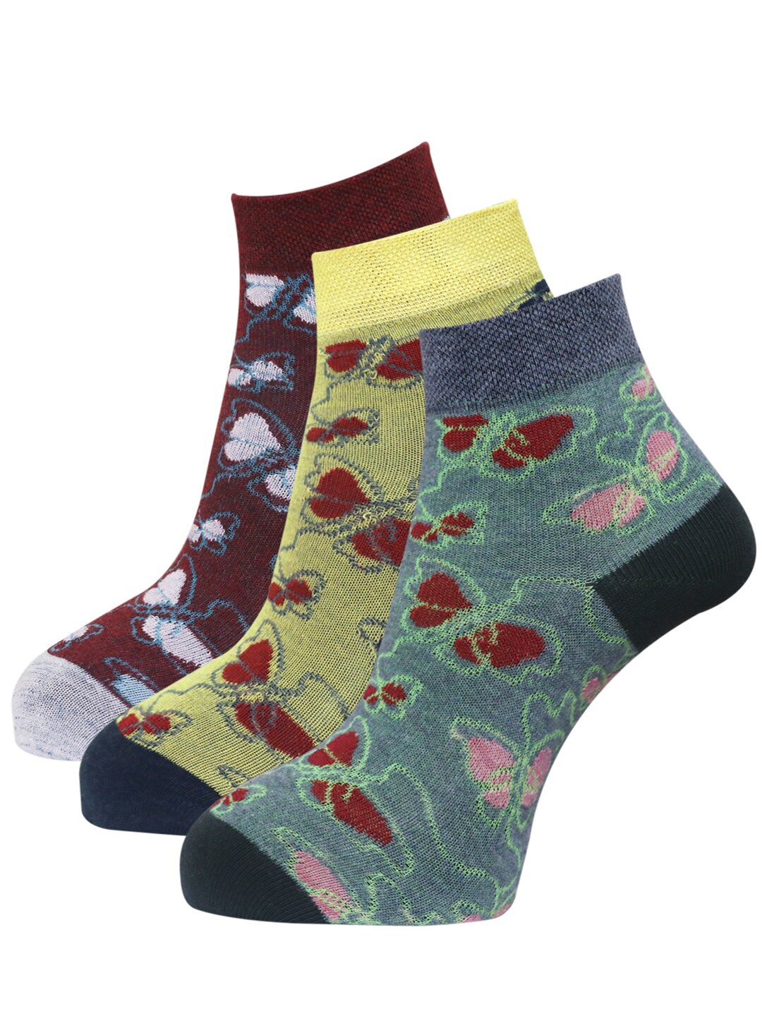 

Dollar Socks Women Pack Of 3 Assorted Cotton Ankle-Length Socks