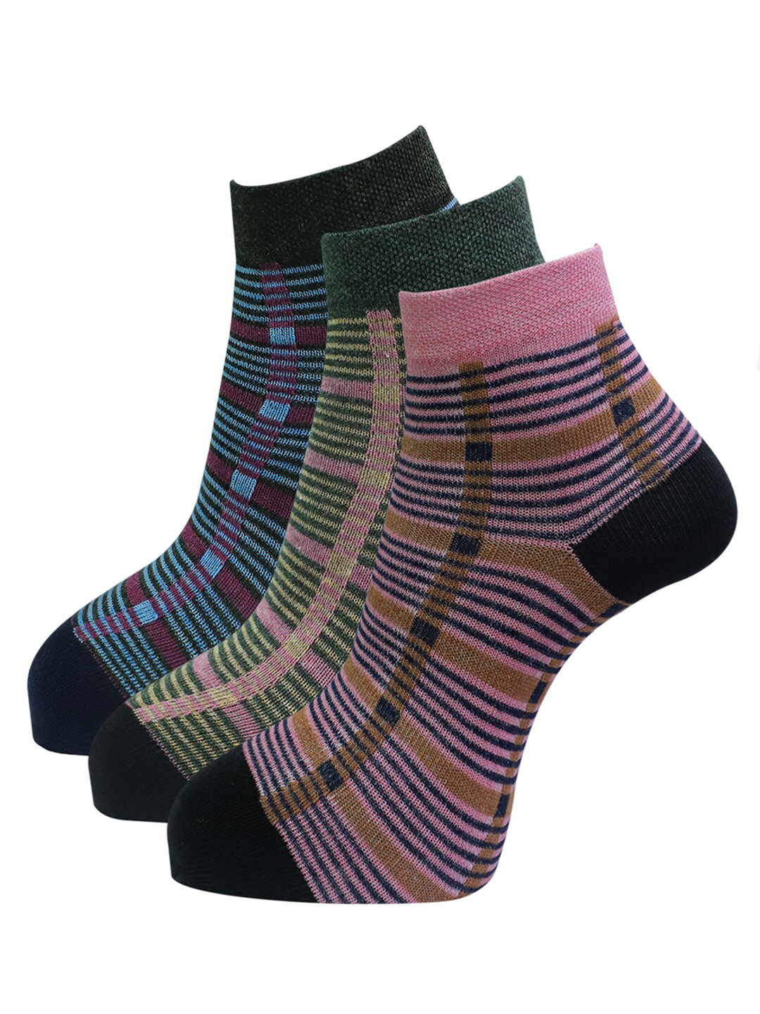

Dollar Socks Women Pack Of 3 Assorted Cotton Ankle-Length Socks