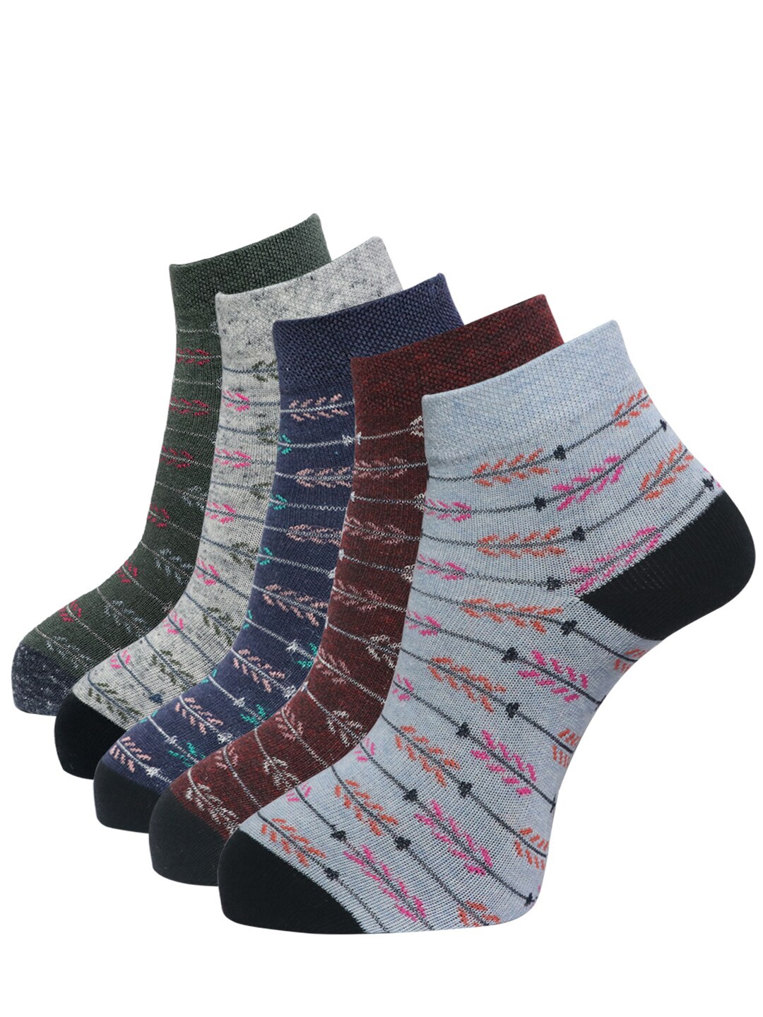 

Dollar Socks Women Pack Of 5 Cotton Ankle-Length Socks, Assorted