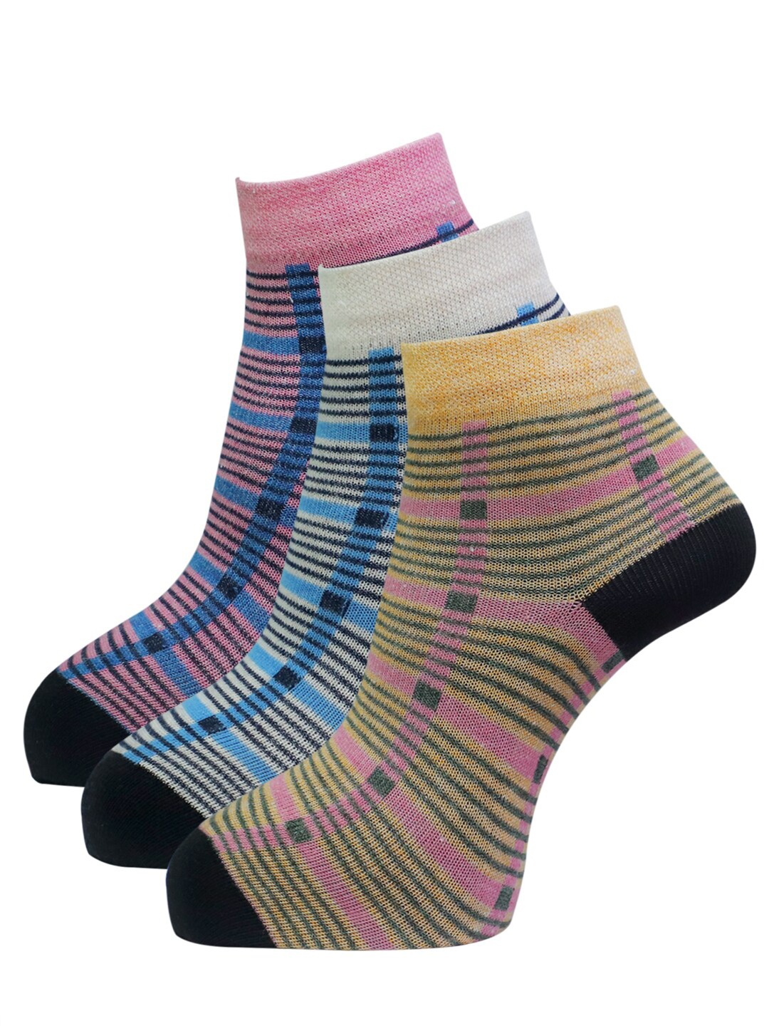 

Dollar Socks Women Pack Of 3 Assorted Cotton Ankle-Length Socks