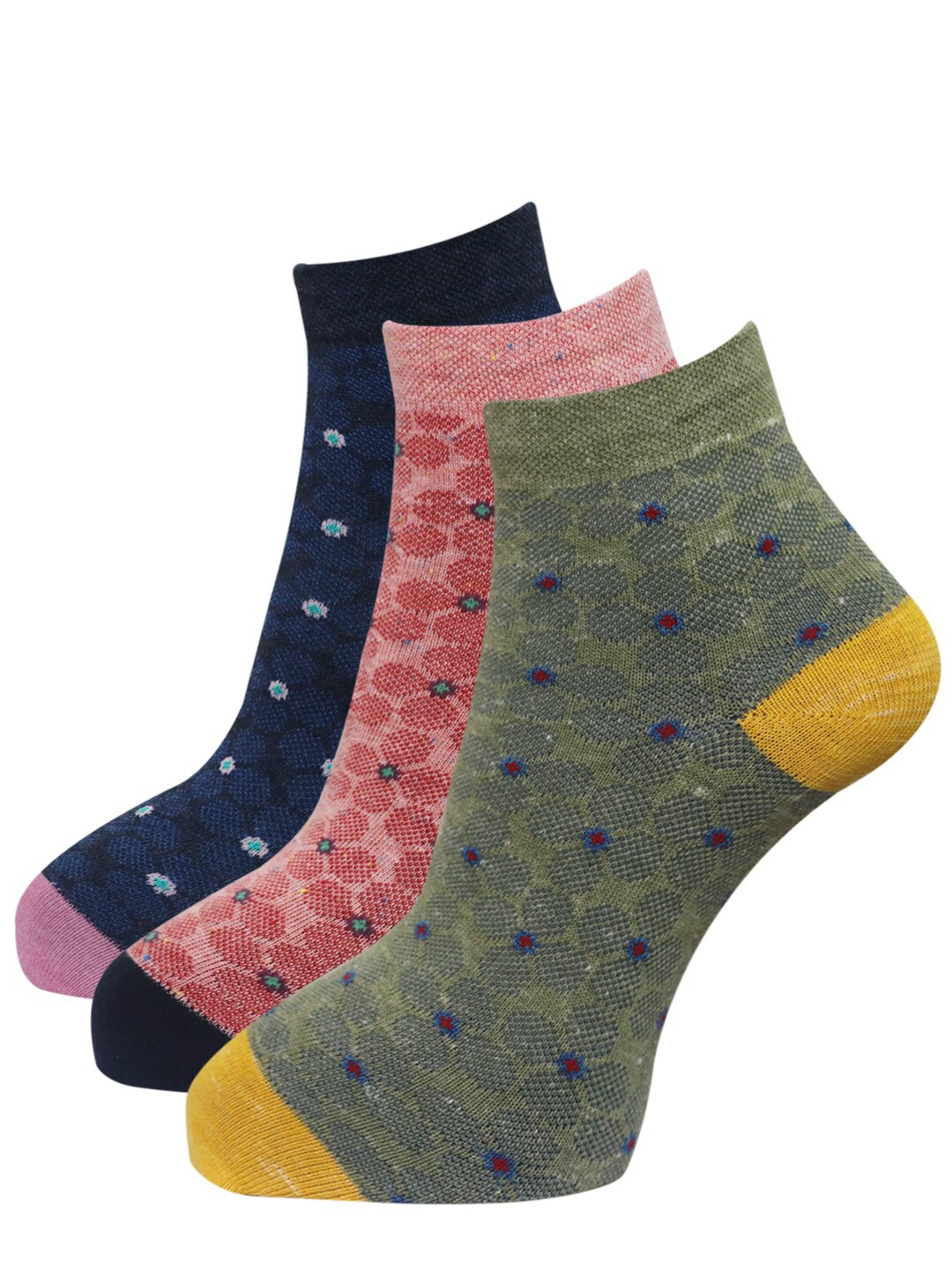 

Dollar Socks Women Pack Of 3 Assorted Ankle-Length Cotton Socks