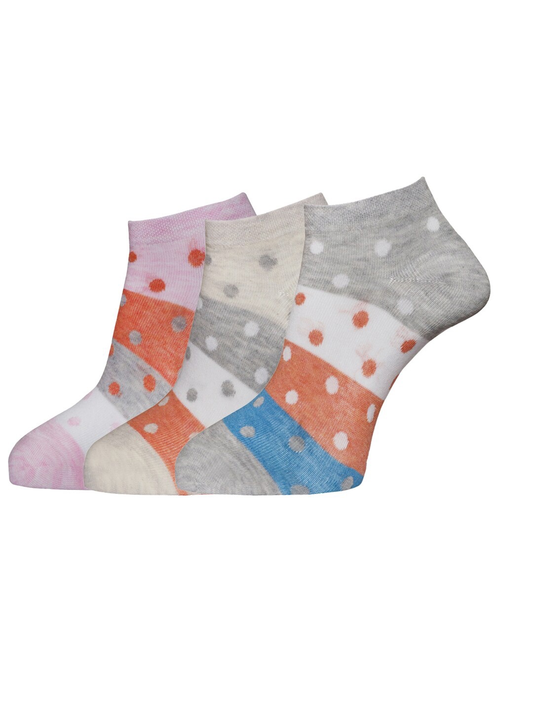 

Dollar Socks Women Pack Of 3 Assorted Cotton Ankle-Length Socks