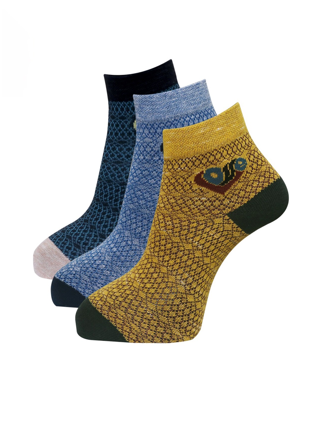 

Dollar Socks Women Pack Of 3 Assorted Cotton Ankle Length Socks