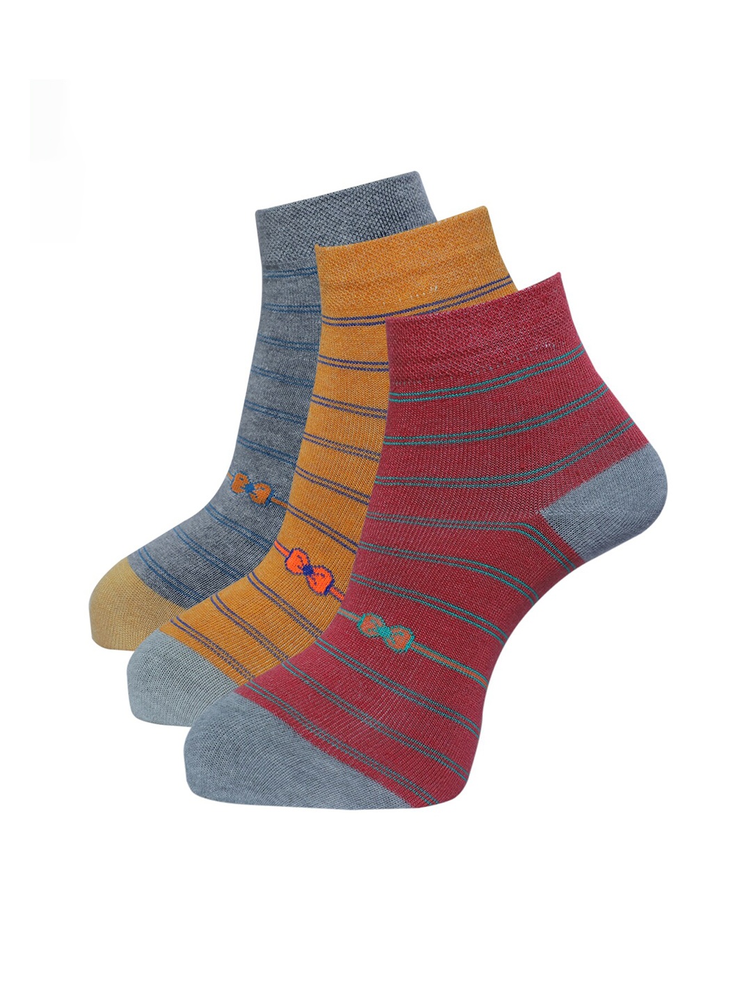 

Dollar Socks Women Pack Of 3 Assorted Cotton Ankle-Length Socks