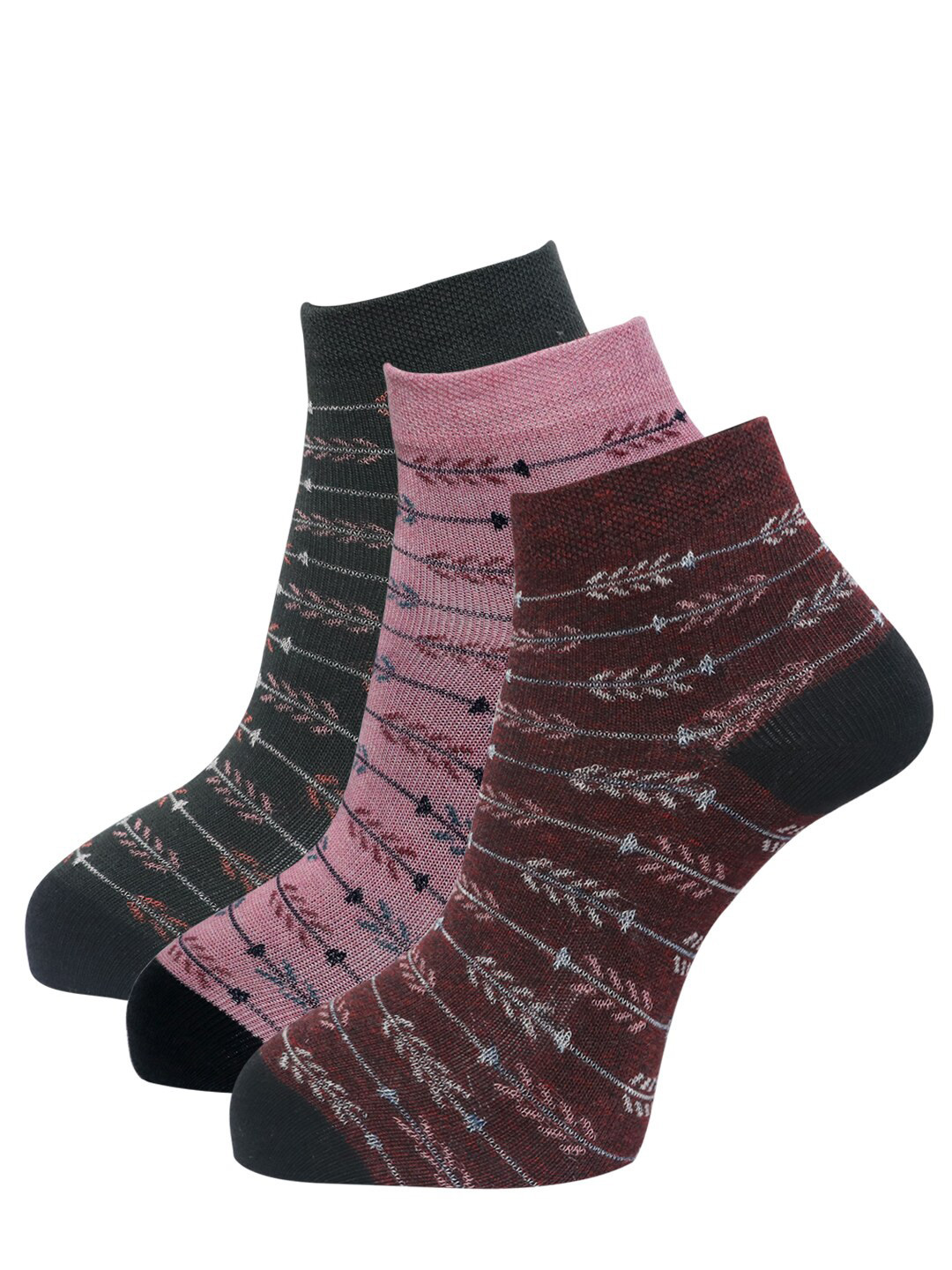 

Dollar Socks Women Pack Of 3 Assorted Cotton Ankle-Length Socks