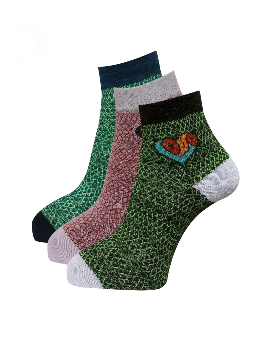 

Dollar Socks Women Pack Of 3 Assorted Cotton Ankle-Length Socks