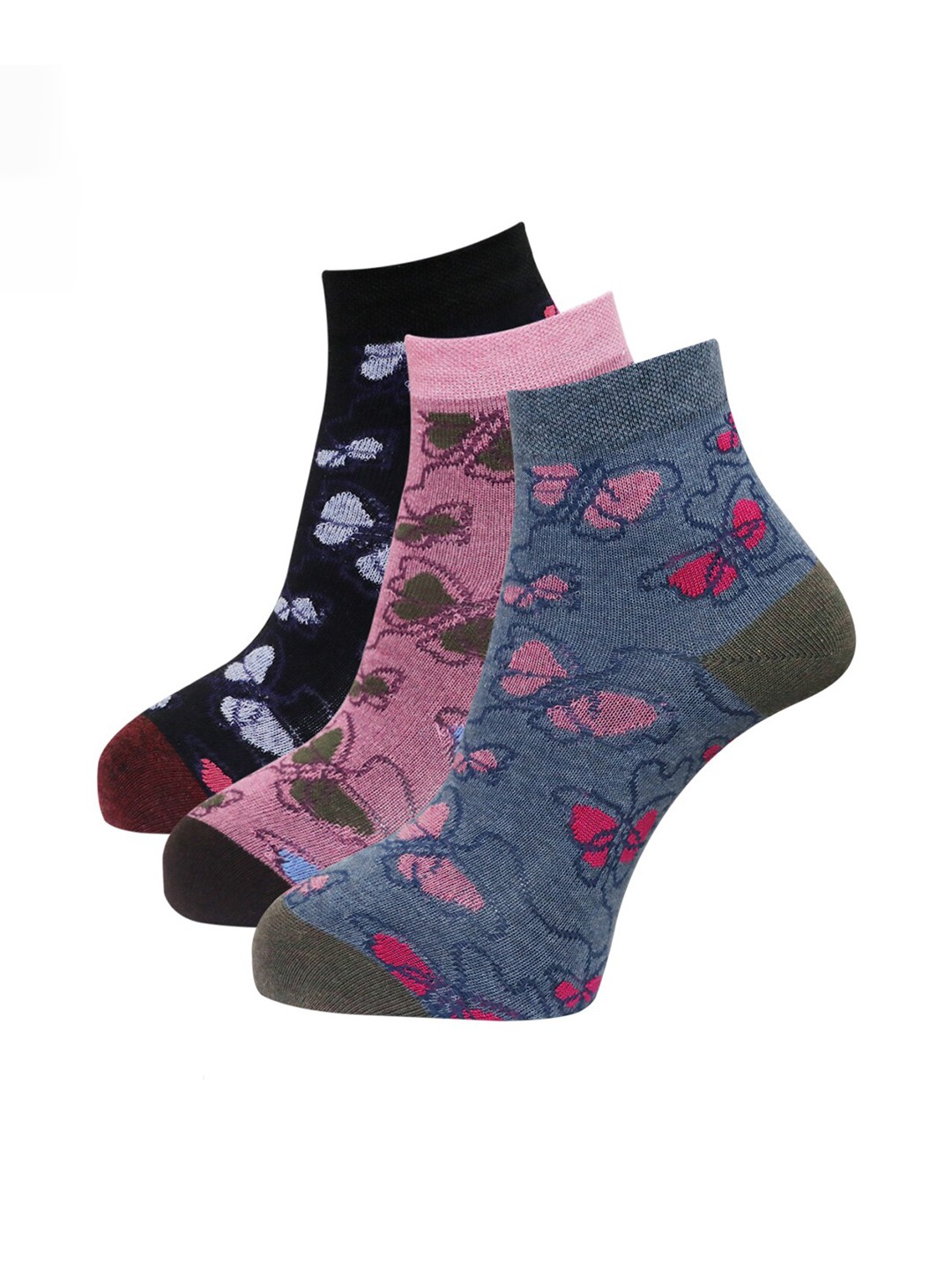 

Dollar Socks Women Pack Of 3 Assorted Ankle-Length Cotton Socks