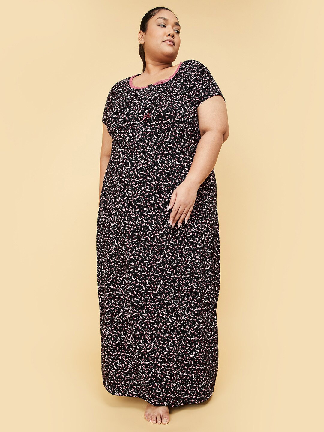 

max Black Printed Maxi Nightdress