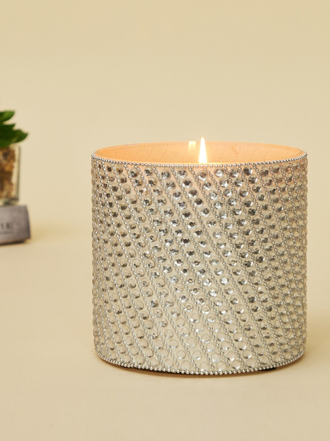 

Home Centre Fiesta Embellished Votive Candle Holder, Silver
