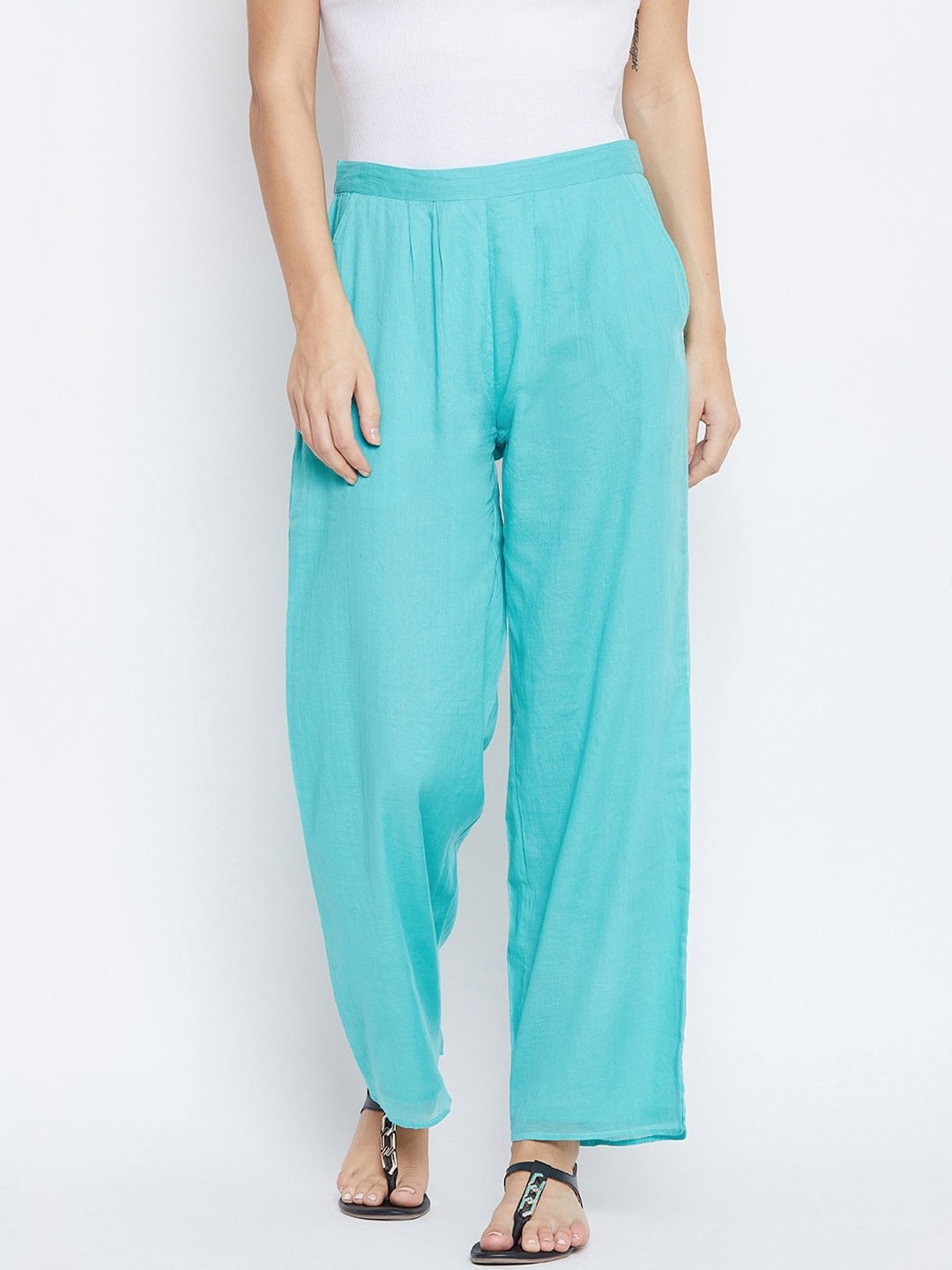 

fabGLOBAL Women Blue Comfort Cotton Trousers