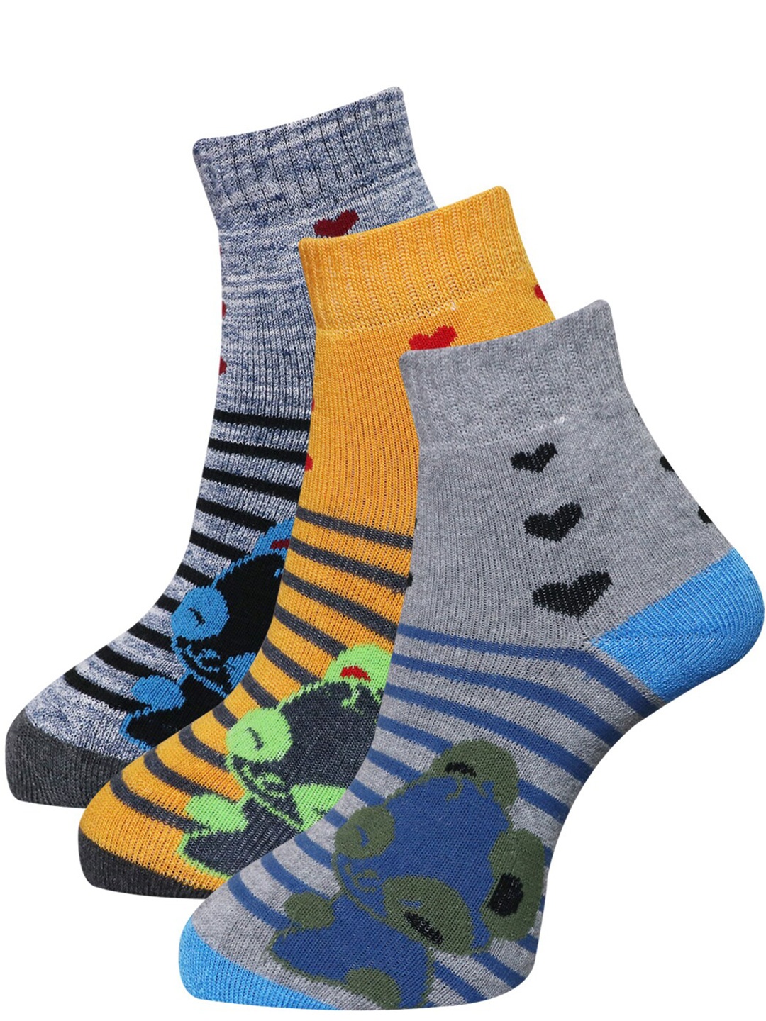 

Dollar Socks Women Pack Of 3 Assorted Cotton Ankle-Length Socks