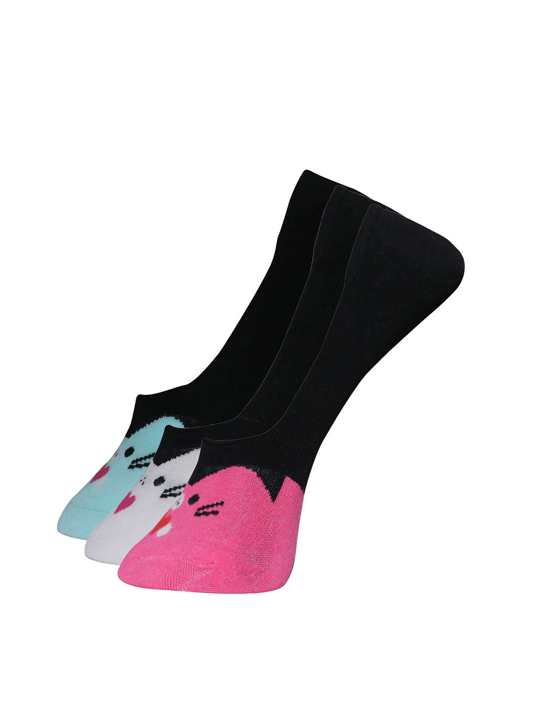 

Dollar Socks Women Pack Of 3 Assorted Cotton Shoe-Liners