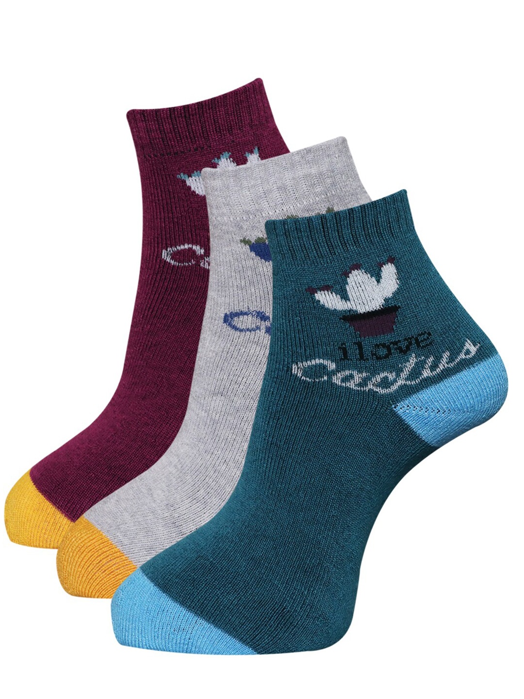 

Dollar Socks Women Pack Of 3 Assorted Cotton Ankle-Length Socks