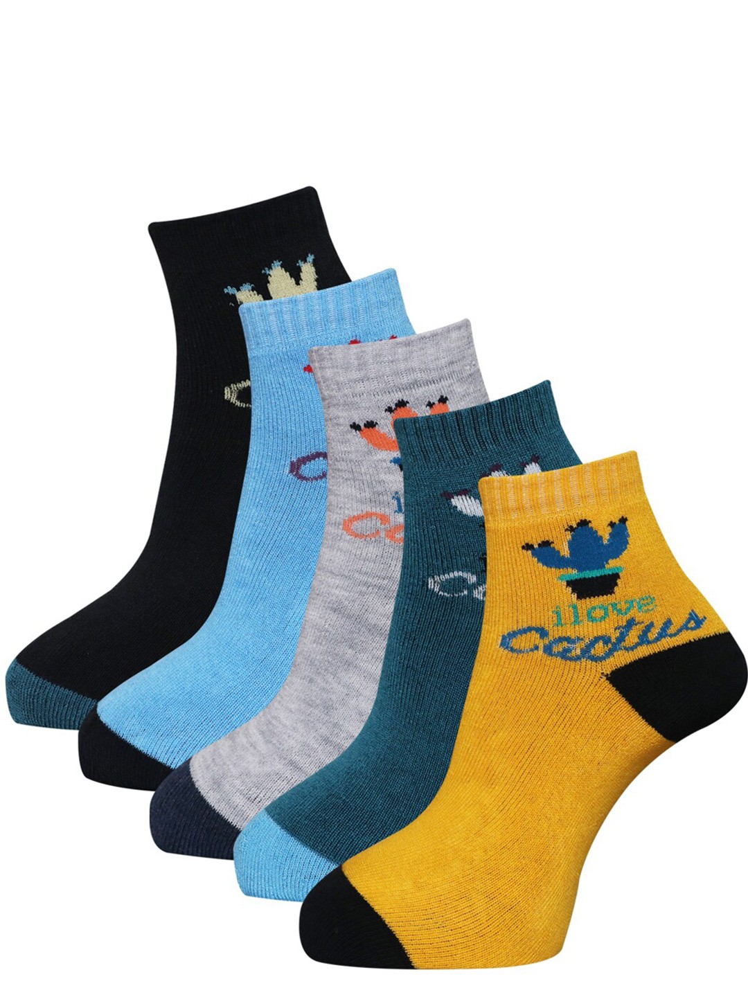 

Dollar Socks Women Pack Of 5 Assorted Patterned Cotton Ankle-Length Socks
