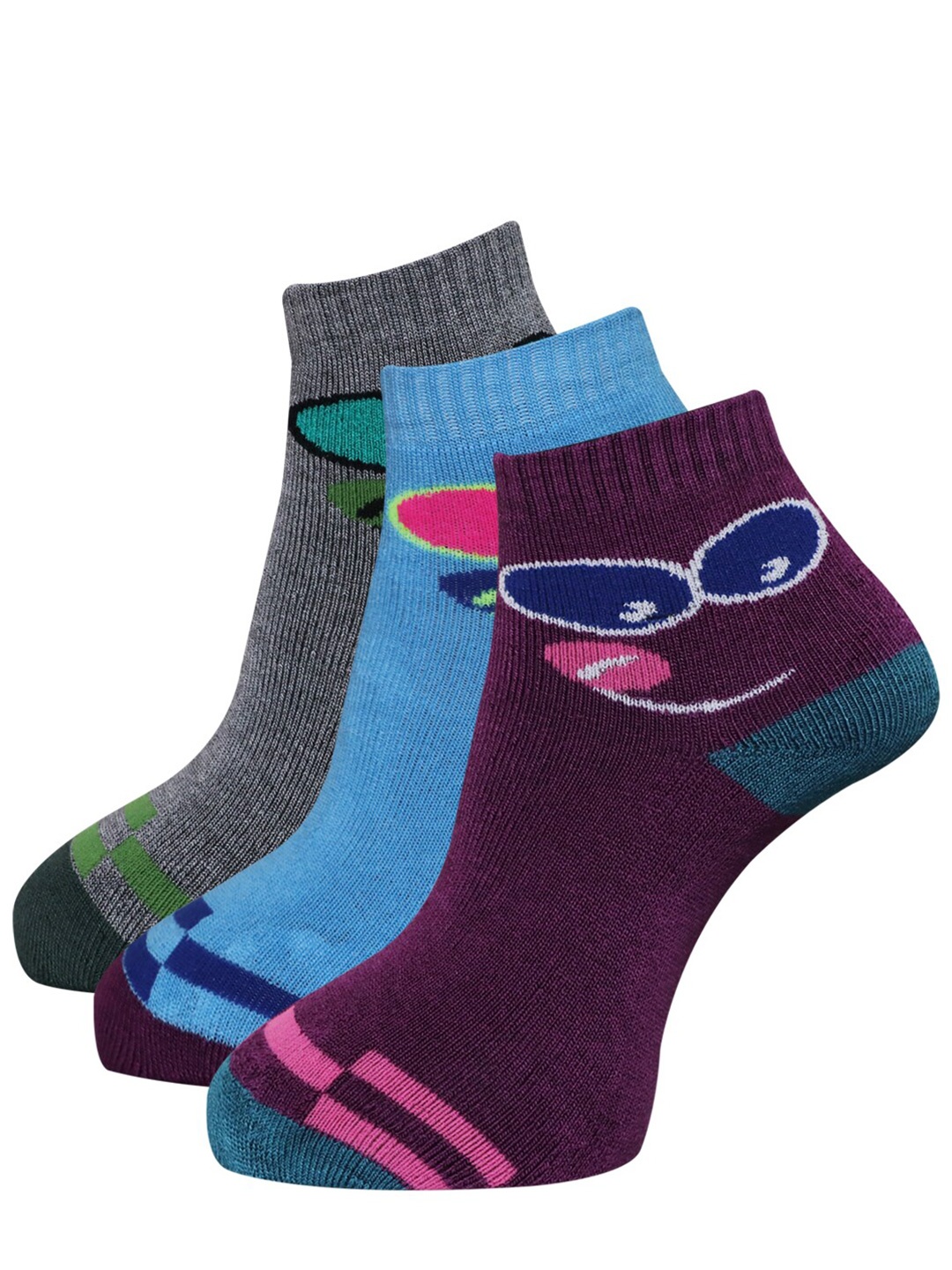 

Dollar Socks Women Pack Of 3 Assorted Cotton Ankle-Length Socks