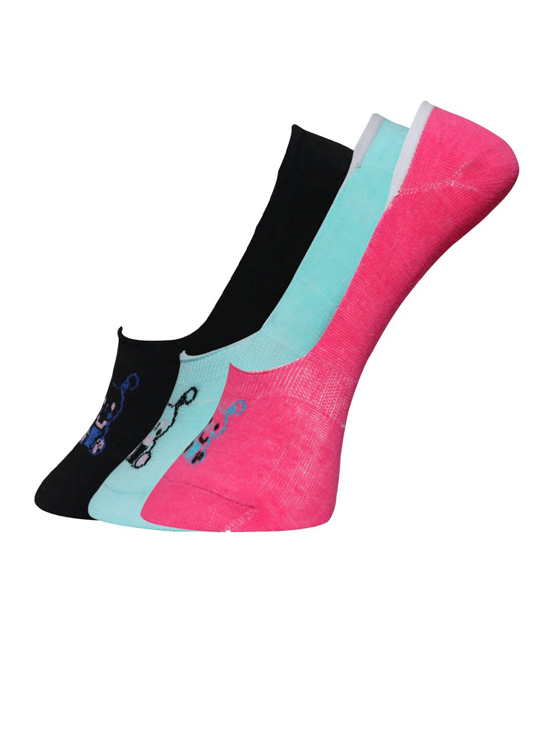 

Dollar Socks Women Pack Of 3 Assorted Cotton Shoe-Liners