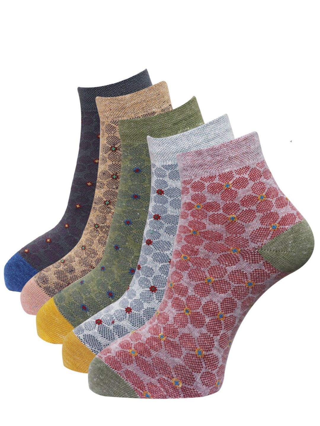 

Dollar Socks Women Pack Of 5 Assorted Cotton Ankle-Length Socks