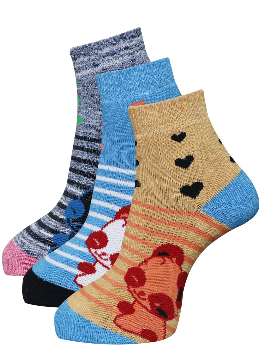 Dollar Socks Women Pack Of 3 Assorted Cotton Ankle Length Socks