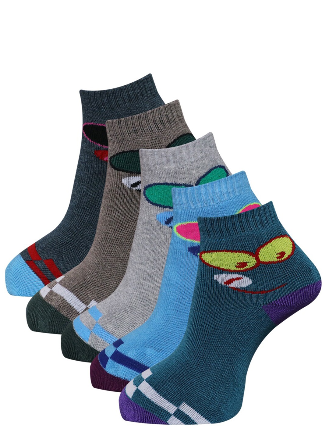 

Dollar Socks Women Pack Of 5 Assorted Patterned cotton Ankle-Length Socks
