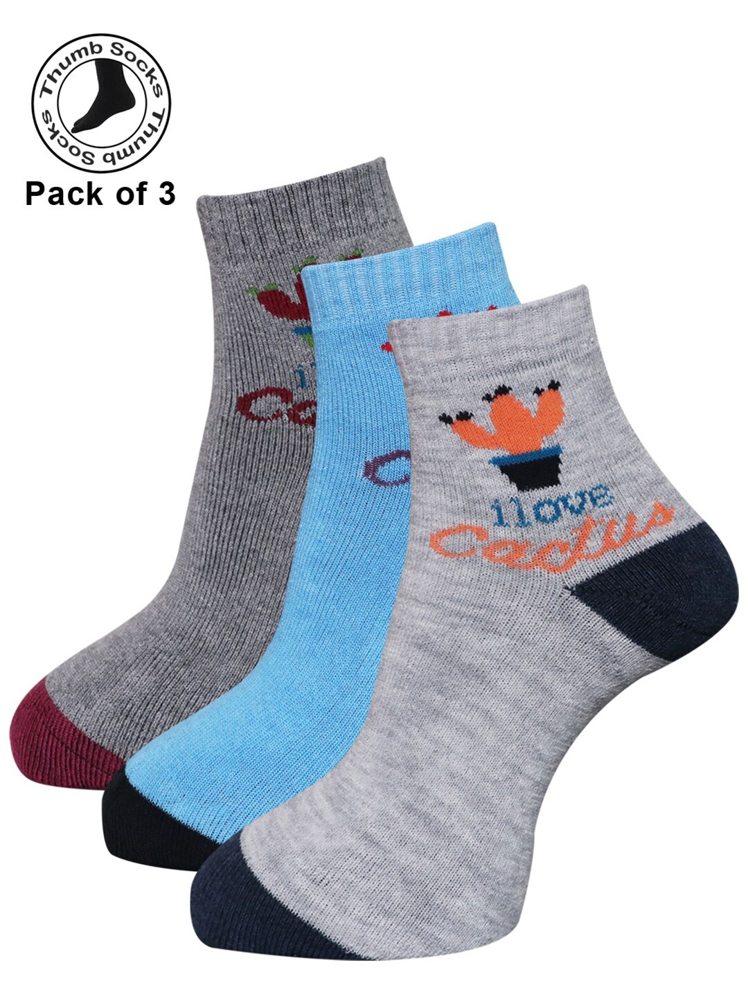 

Dollar Socks Women Pack Of 3 Assorted Cotton Ankle-Length Socks