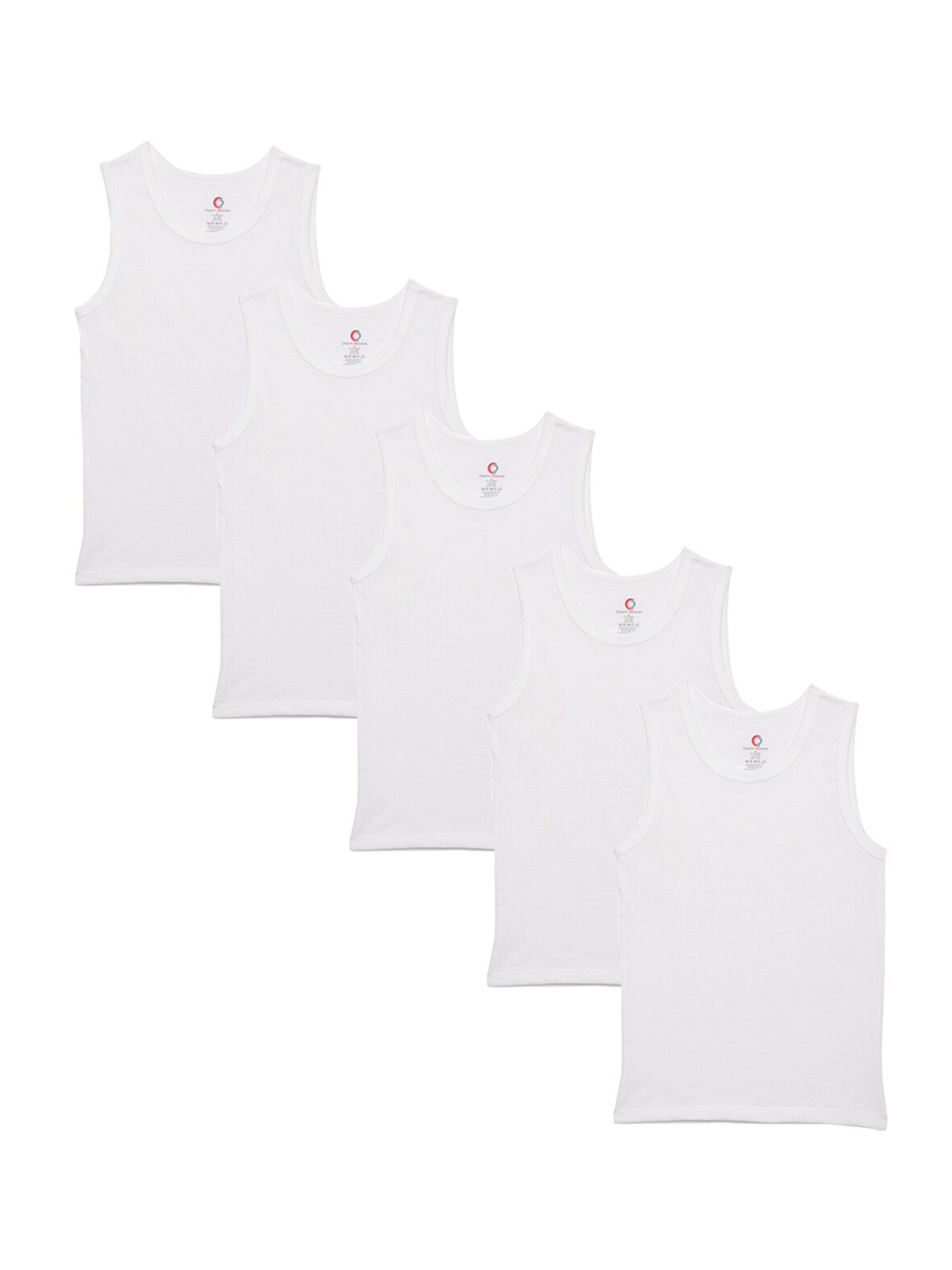 

Charm n Cherish Boys Pack Of 5 Pure Cotton Innerwear Vest, White