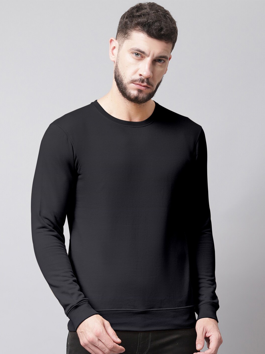 

Friskers Round Neck Pullover Sweatshirt, Black