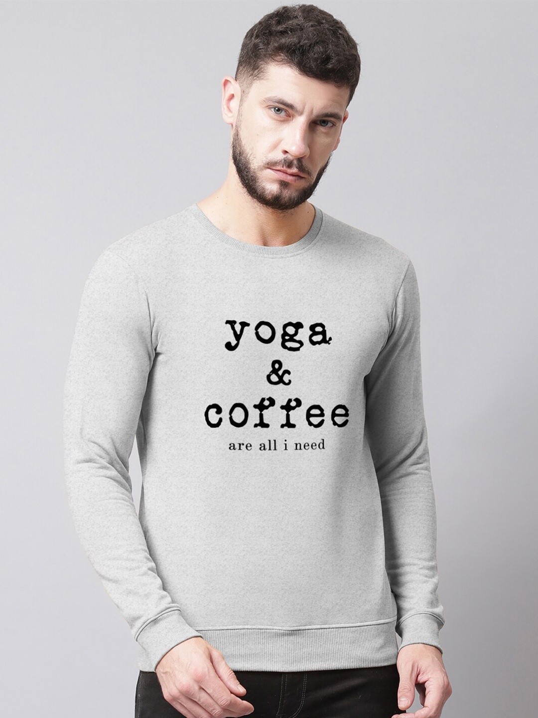 

Friskers Men Typhography Printed Fleece Sweatshirt, Grey