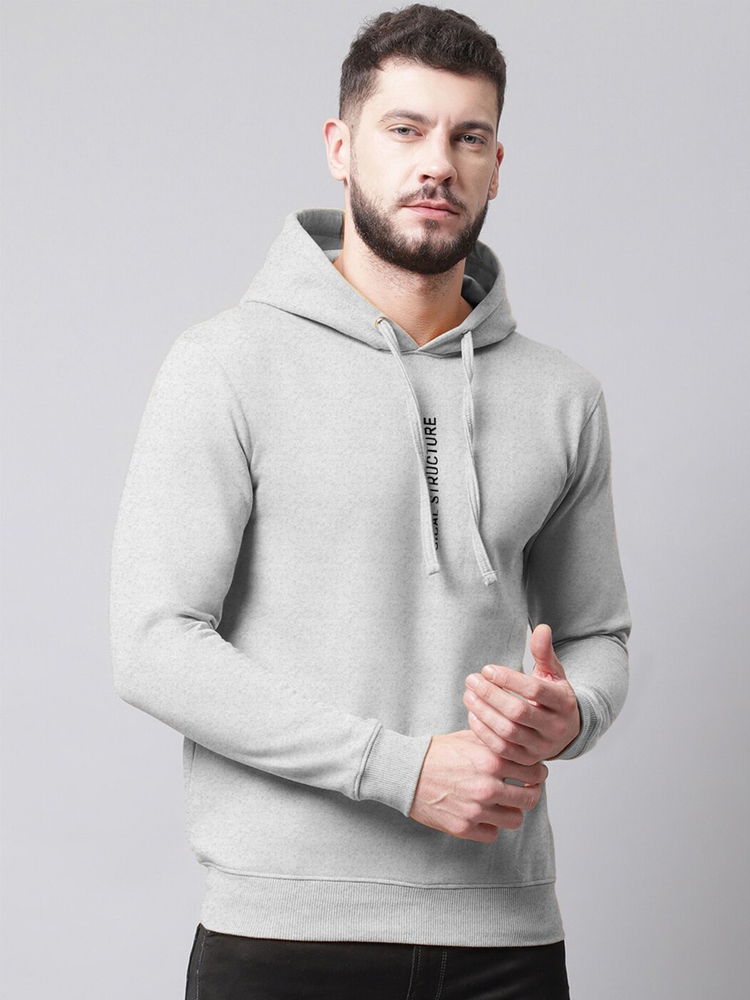 

Friskers Men Hooded Fleece Sweatshirt, Grey