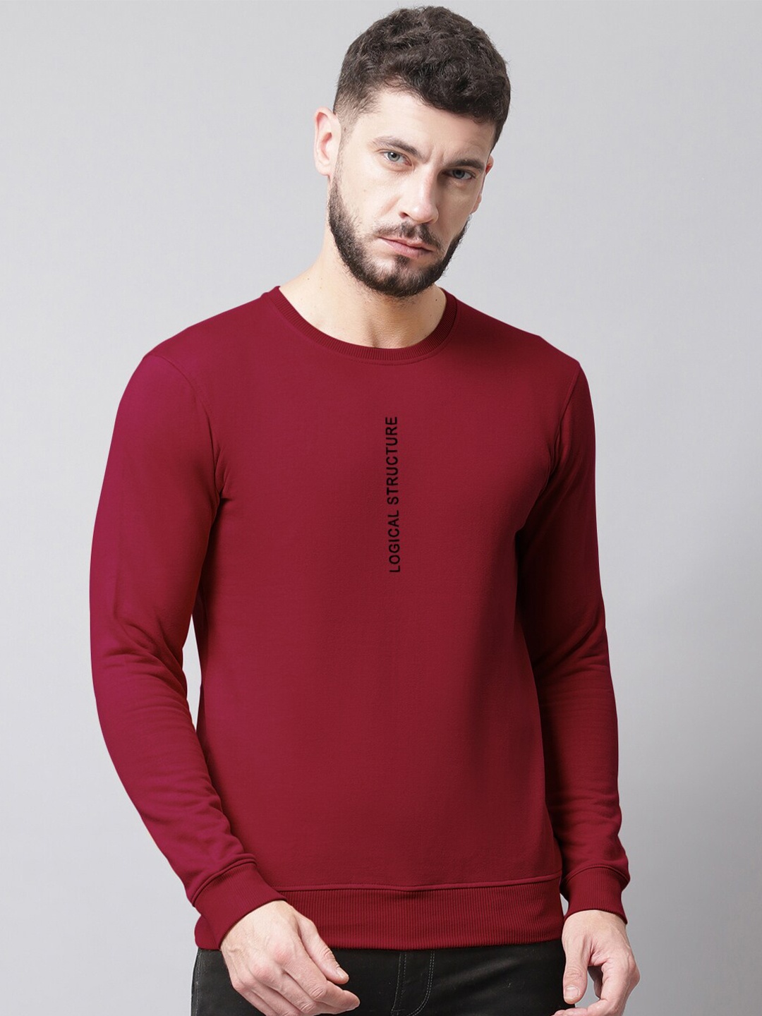 

Friskers Round Neck Fleece Sweatshirt, Maroon