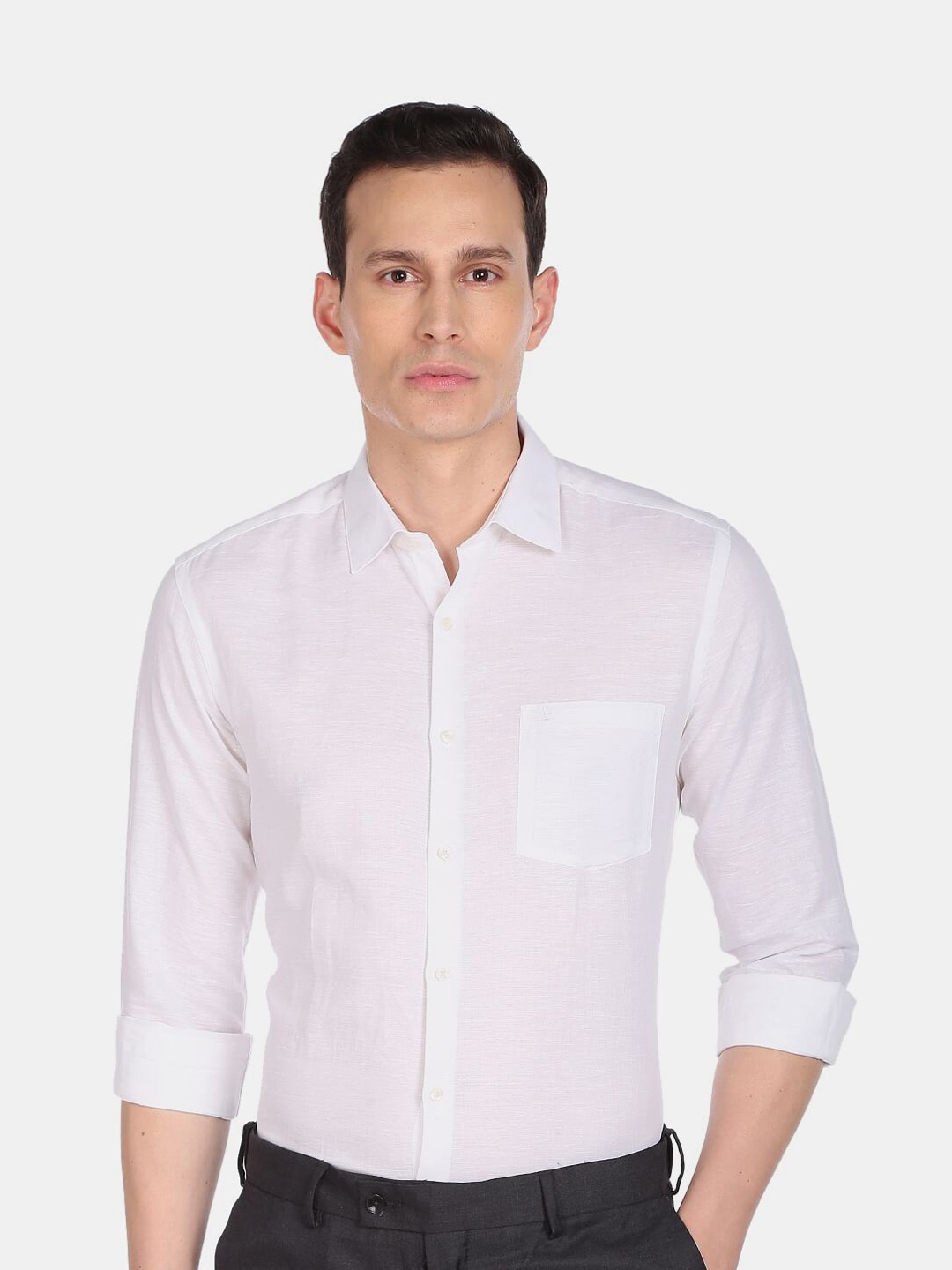 

Arrow Men Pure Cotton Slim Fit Formal Shirt, White