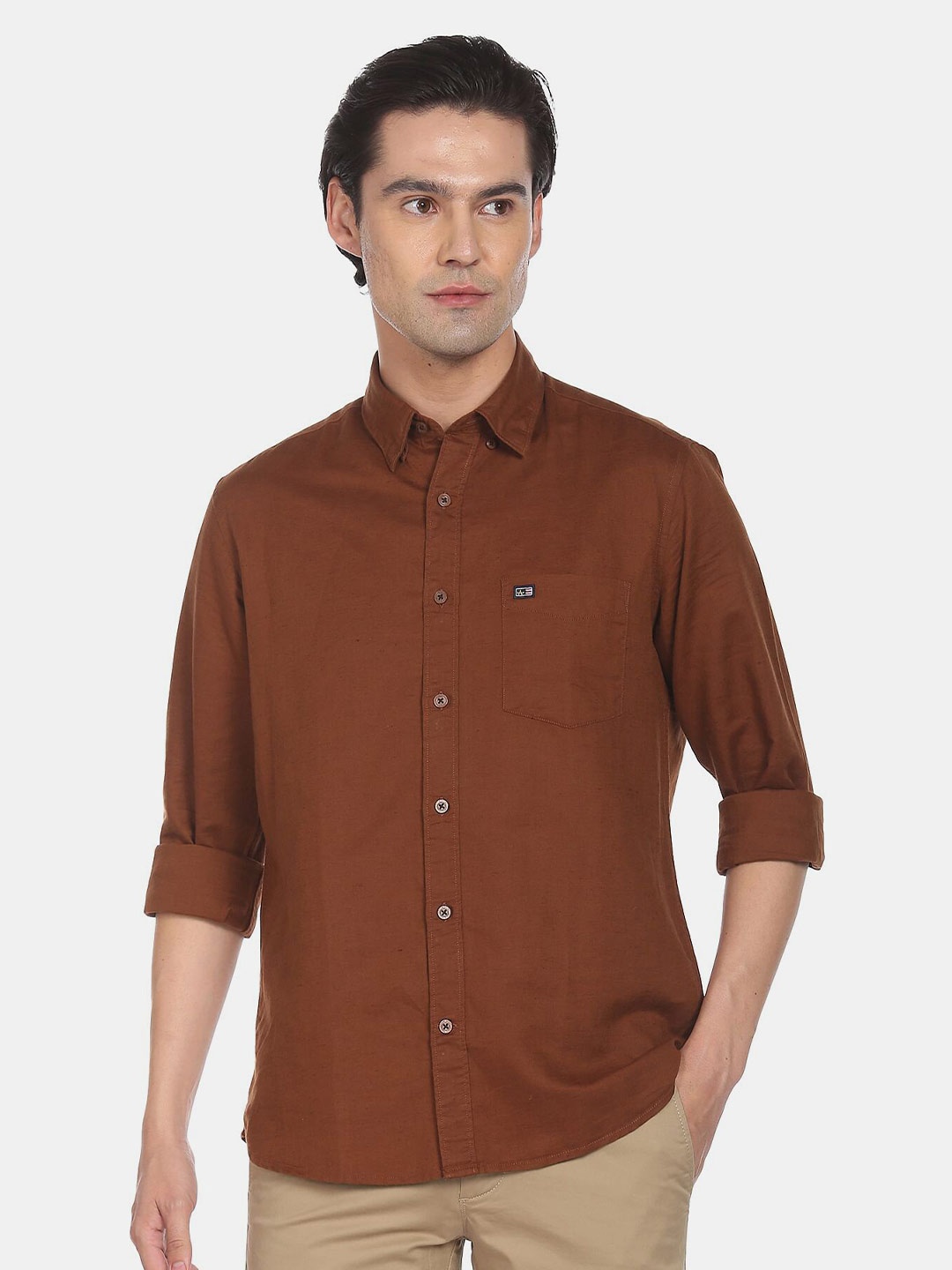 

Arrow Sport Men Cotton Slim Fit Casual Shirt, Brown