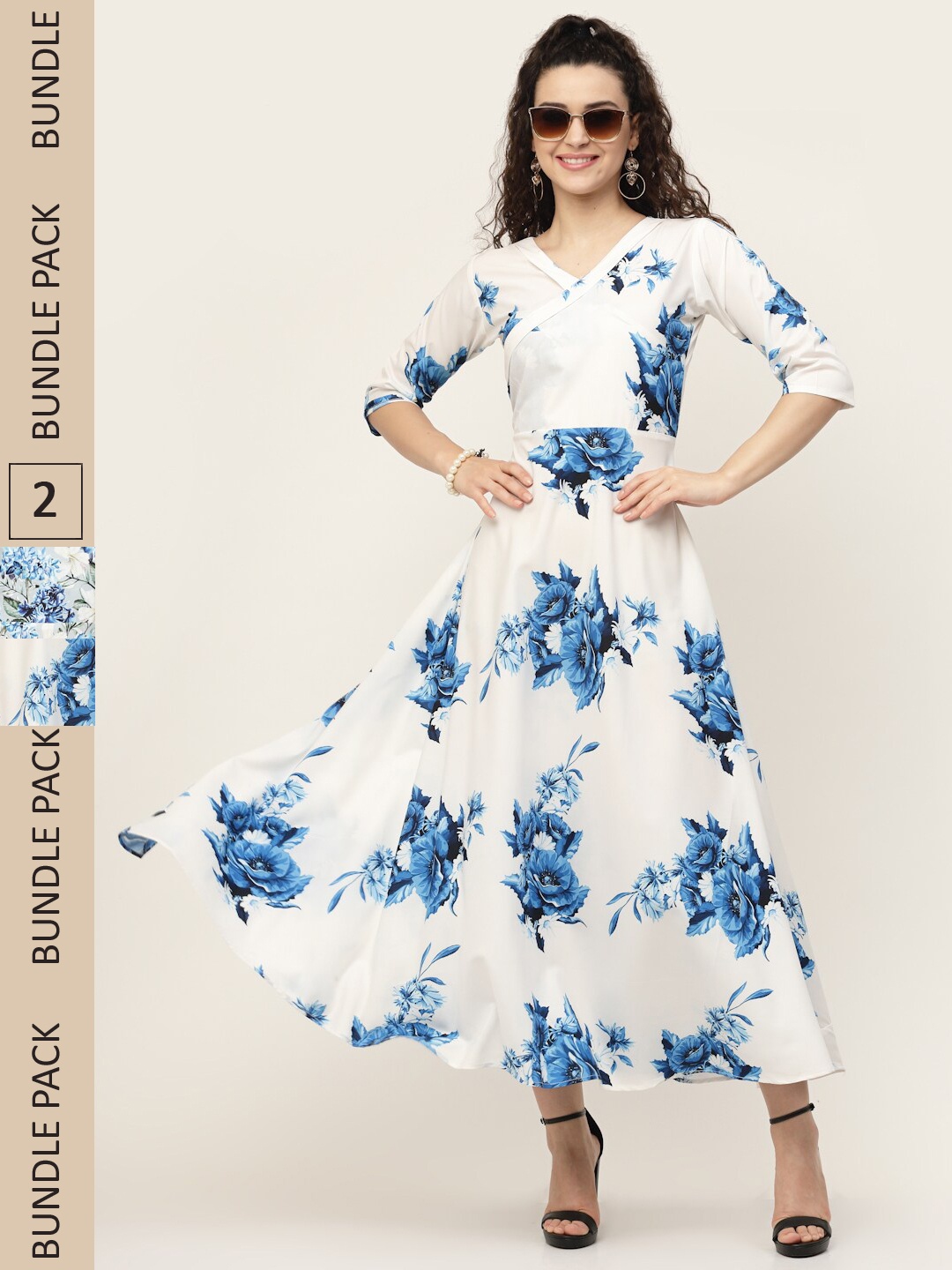 

MISS AYSE Pack Of 2 Floral Printed Maxi Dress, White