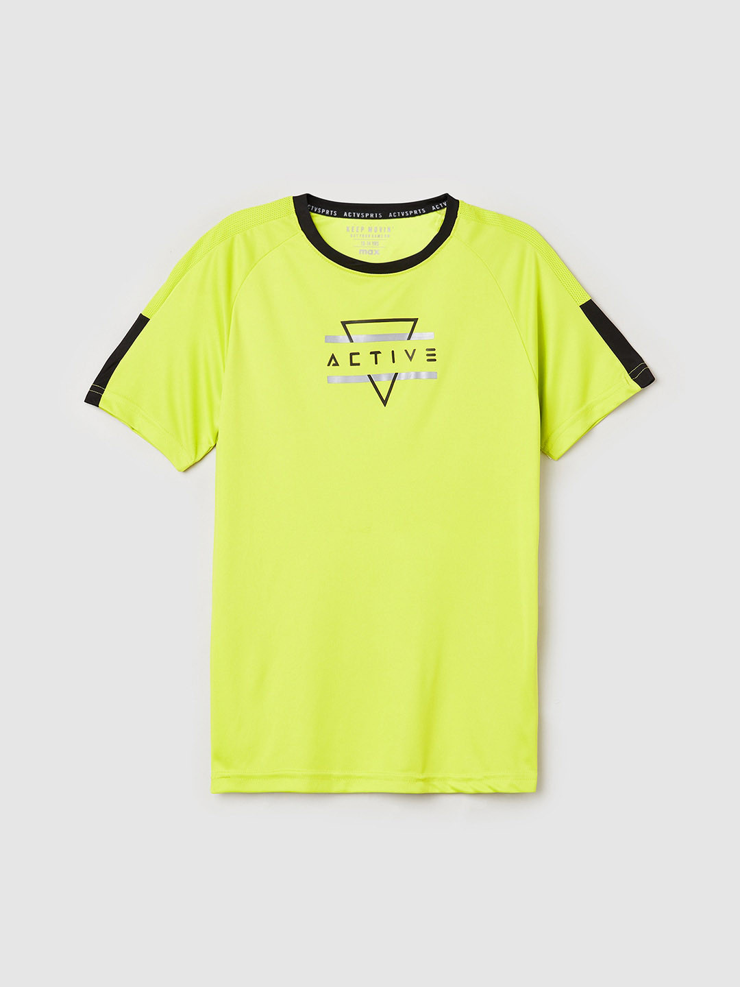 

max Boys Typography Printed T-shirt, Lime green
