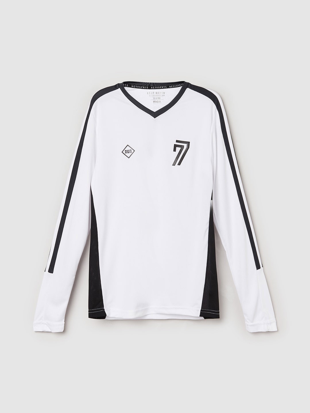 

max Boys White V-Neck T-shirt