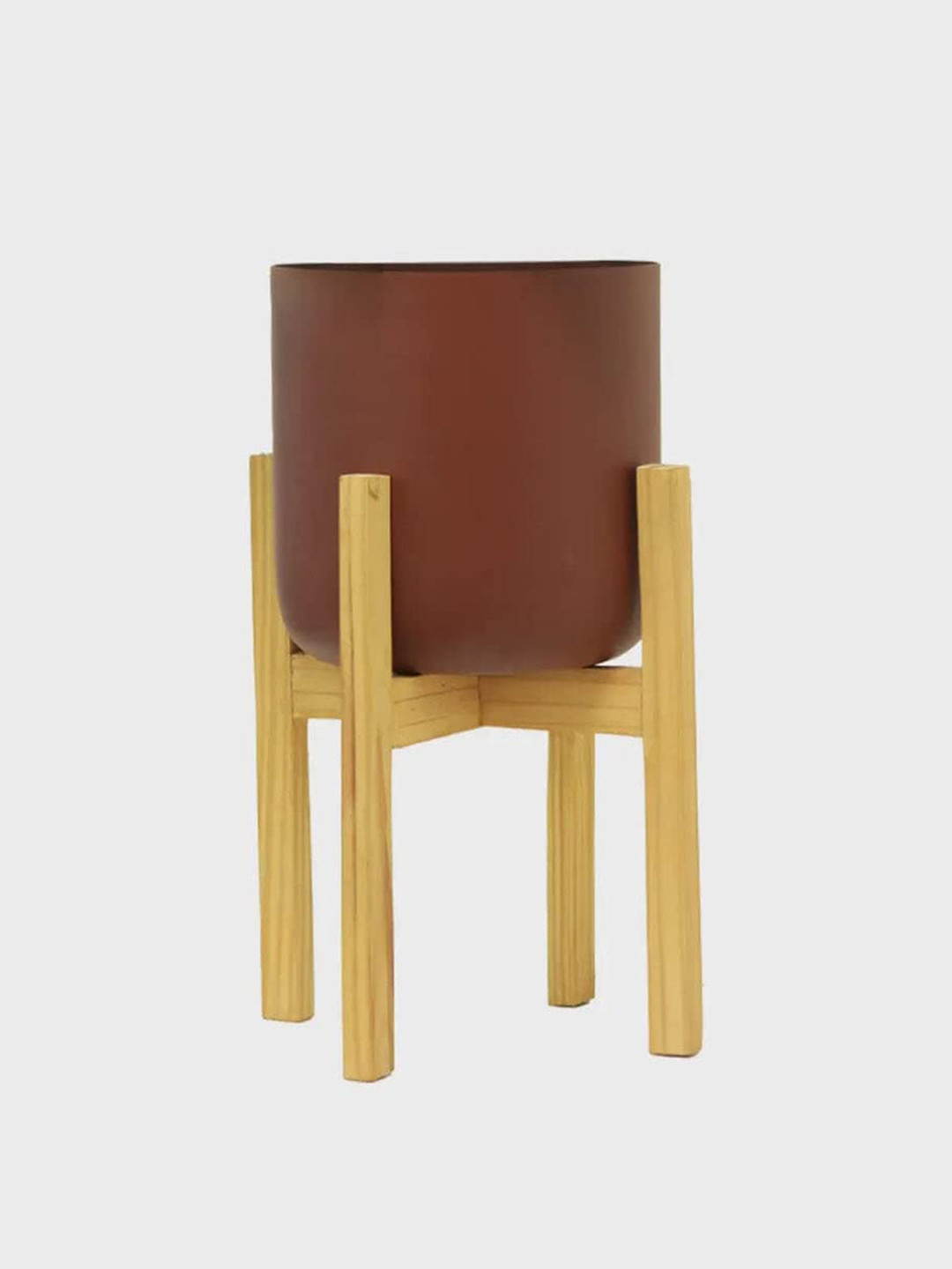 

TRUSTBASKET Brown Matte Finish Stand With Pot Planters