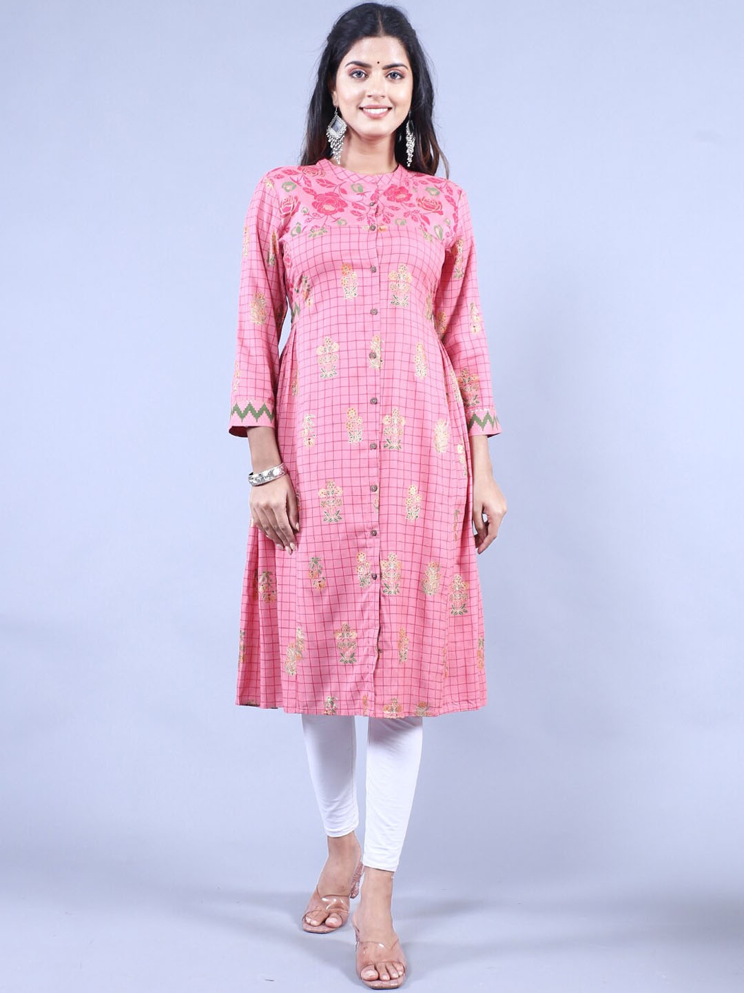 

HERE&NOW Women Floral Printed Kurta, Pink