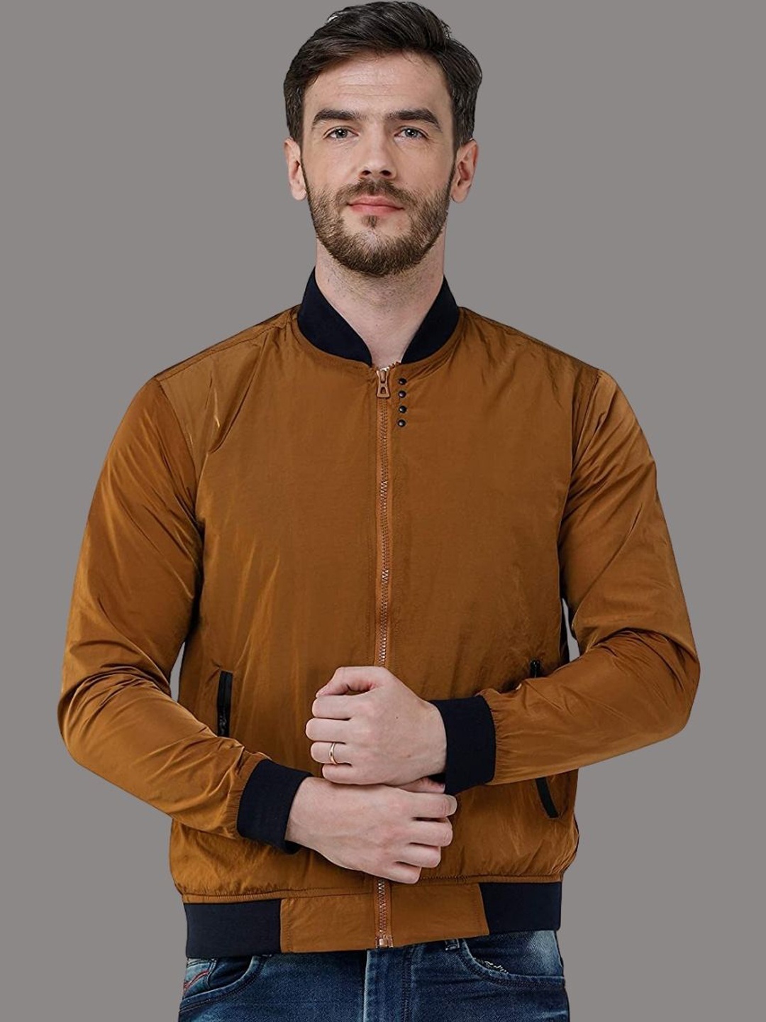 

COLVYNHARRIS JEANS Men Bomber Jacket, Tan