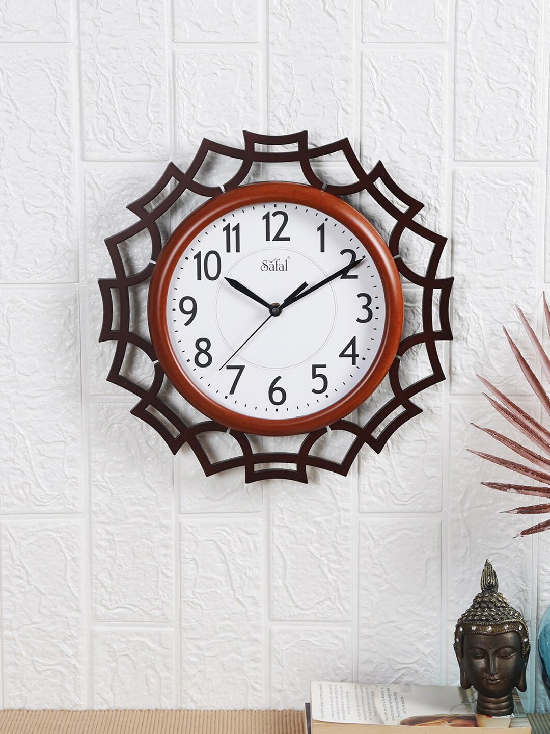 

Safal Abstract Shaped Contemporary Wall Clock, Brown