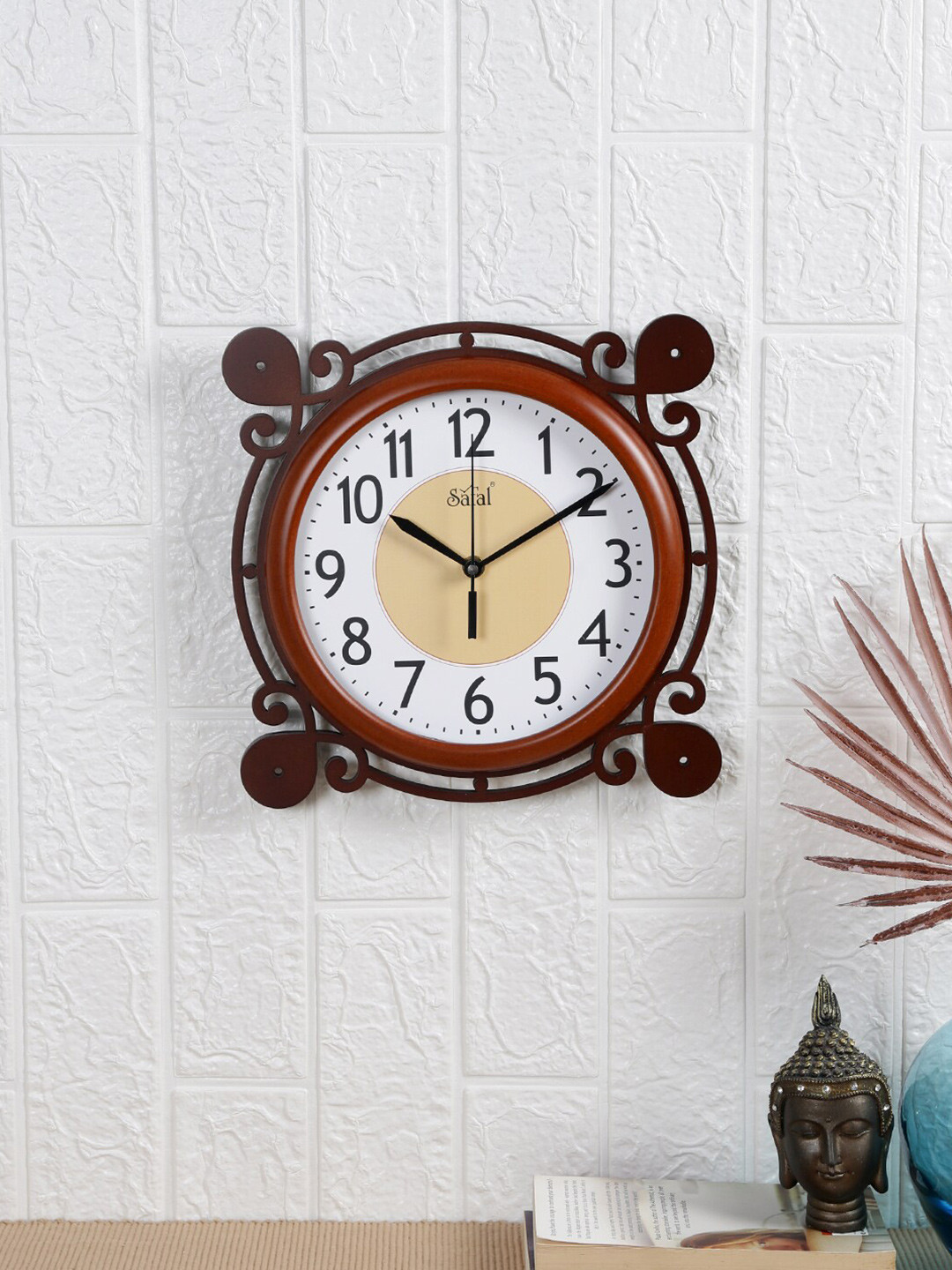 

Safal Abstract Shaped Contemporary Wall Clock, Brown