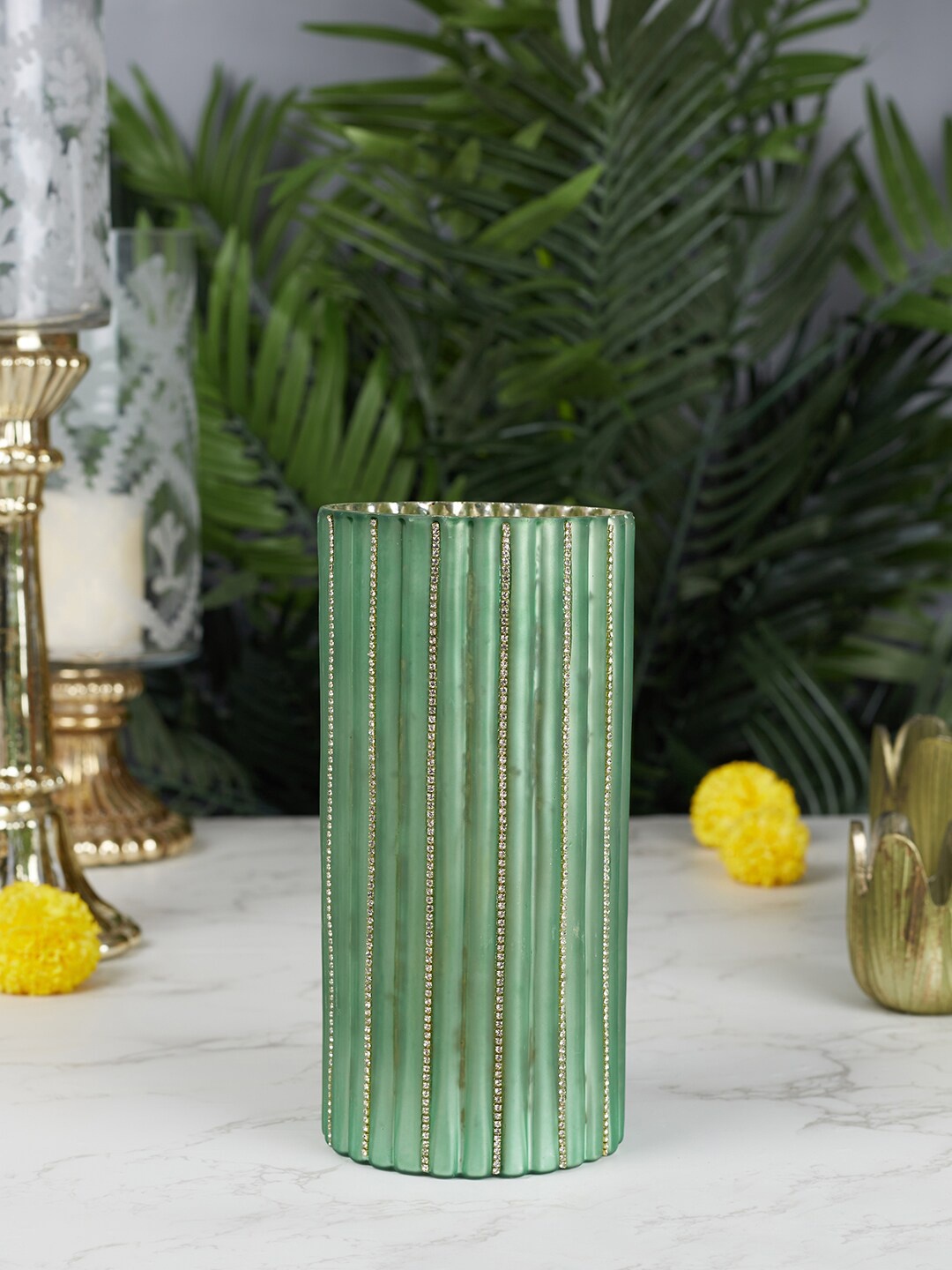 

HomeTown Phiona Textured Candle Holders, Blue