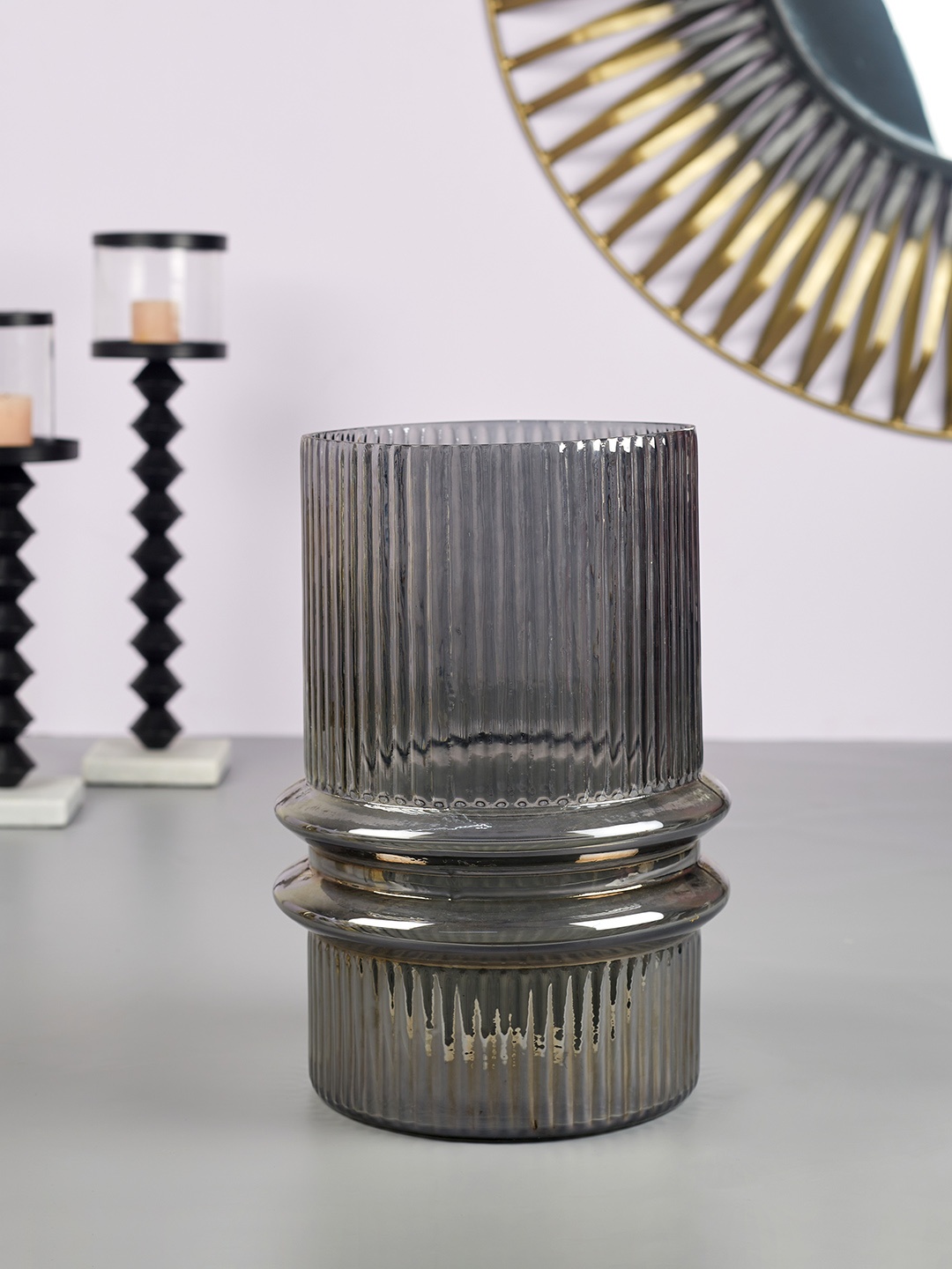 

HomeTown Phiona Black Fluted Vases