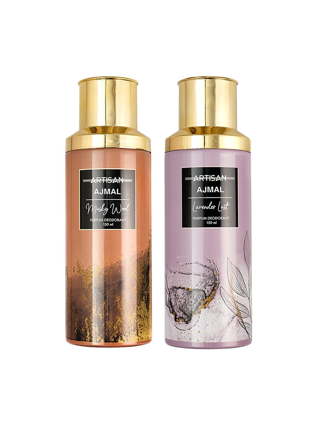 

Ajmal Set of 2 Artisan Parfum Deodorants - Lavender Lust + Musky Wood - 150ml each, Brown