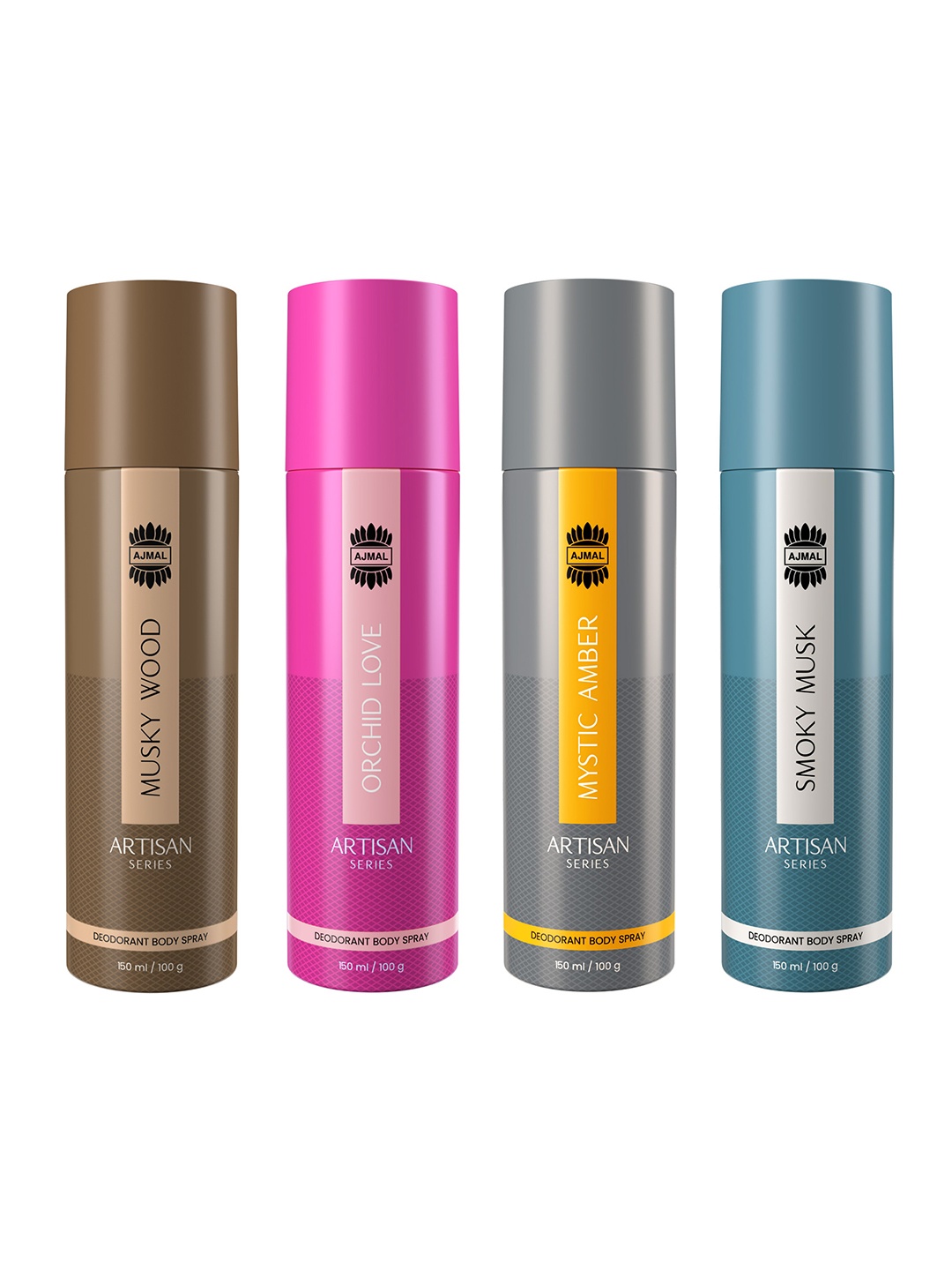 

Ajmal Set of 4 Artisan Parfum Deodorants - 150ml each, Brown