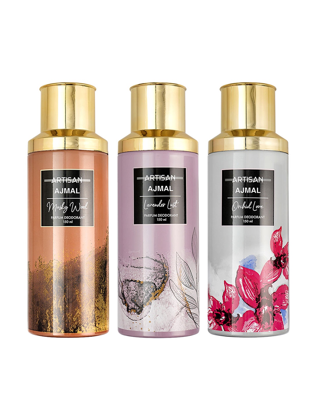 

Ajmal Unisex Pack of 3 Fragrance Gift Set-150ML Each, Yellow