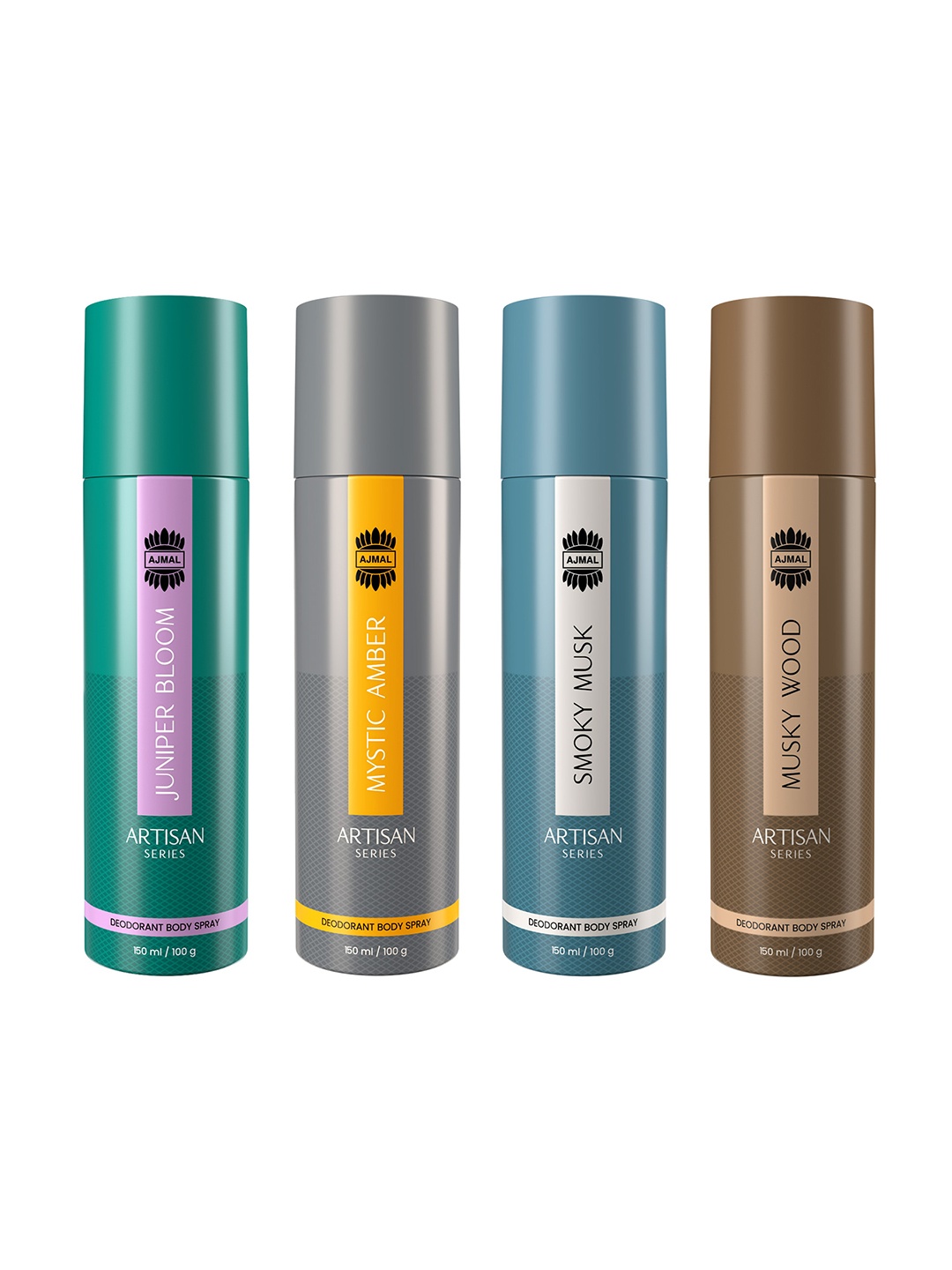 

Ajmal Set of 4 Artisan Parfum Deodorants - 150ml each, Blue
