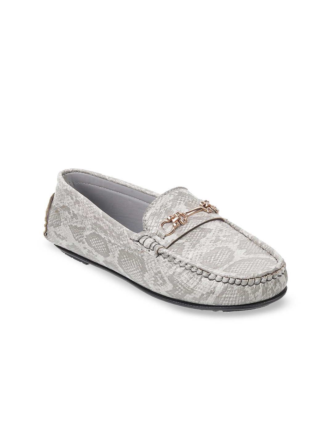 

Mochi Women Printed Loafers, Grey